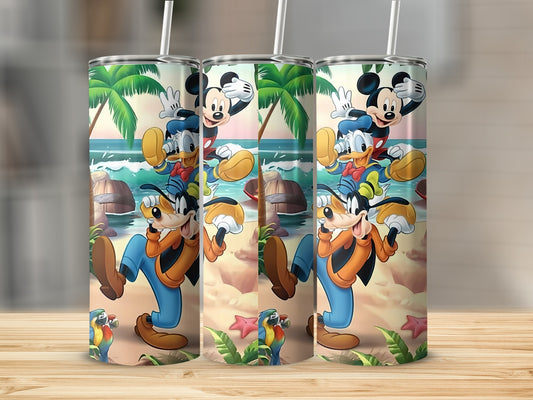 Disney Characters Tropical Beach Adventure Tumbler