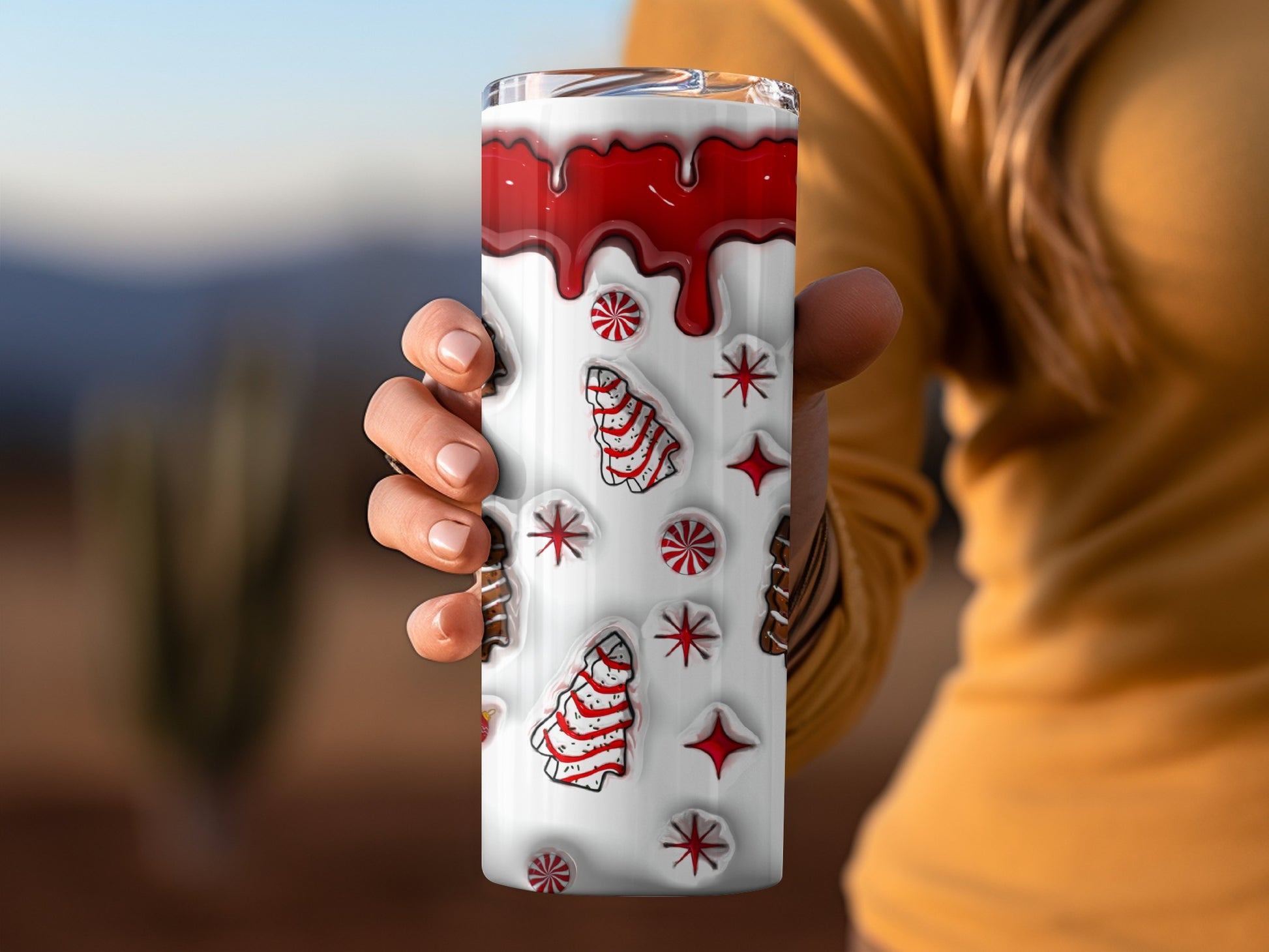 Festive Dripping Icing and Candy Patterned Tumbler