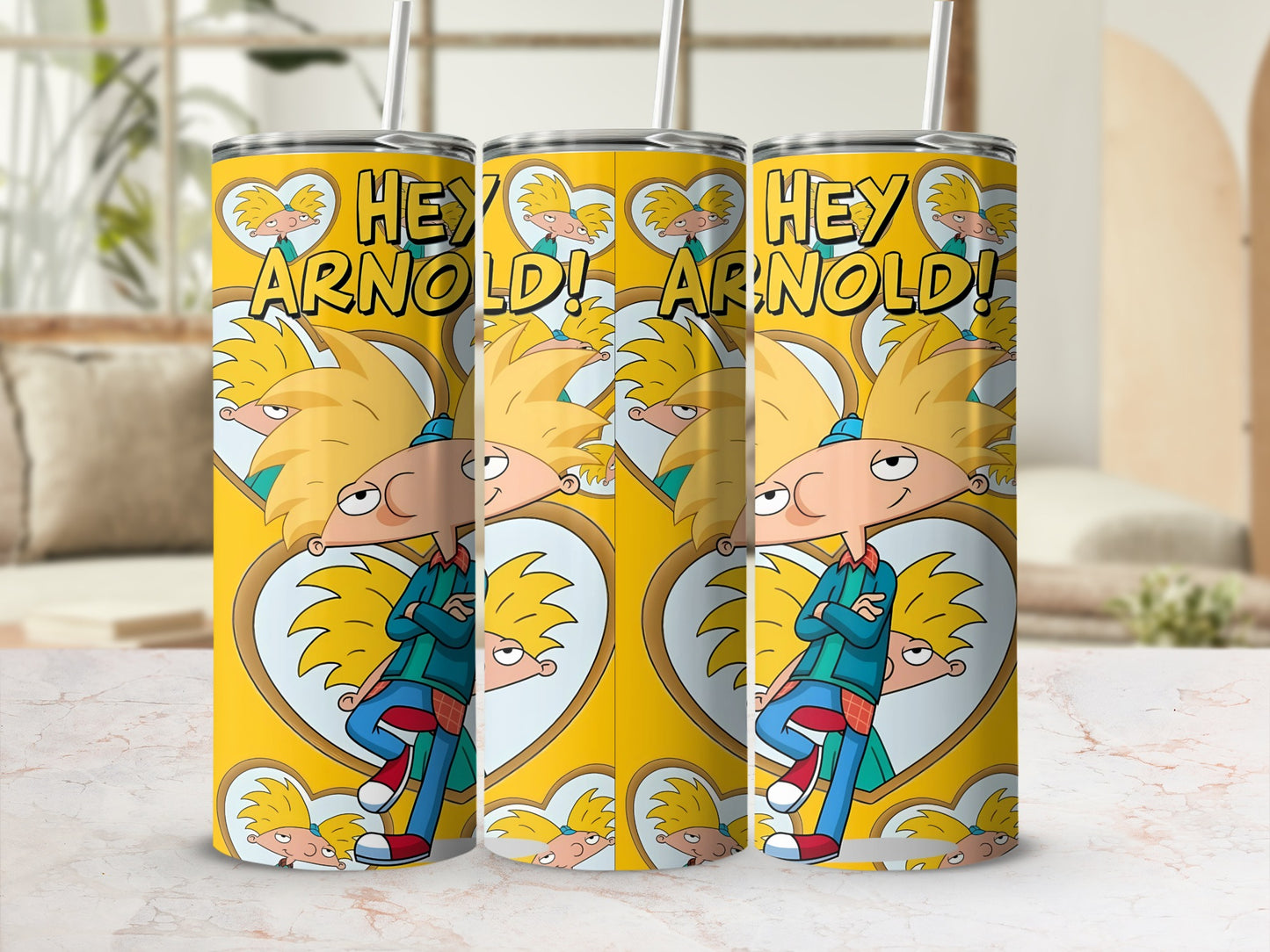 Hey Arnold Cartoon Print Tumbler for Fans