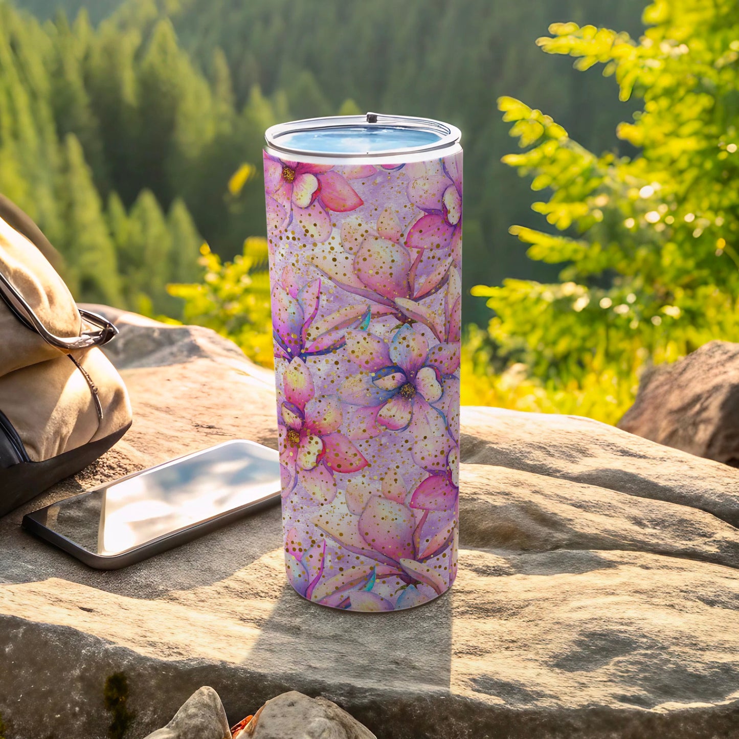Floral Patterned Tumbler Perfect for Outdoor Adventures