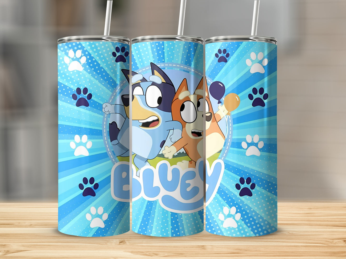 Bluey Themed Kids Cartoon Drinkware Tumbler
