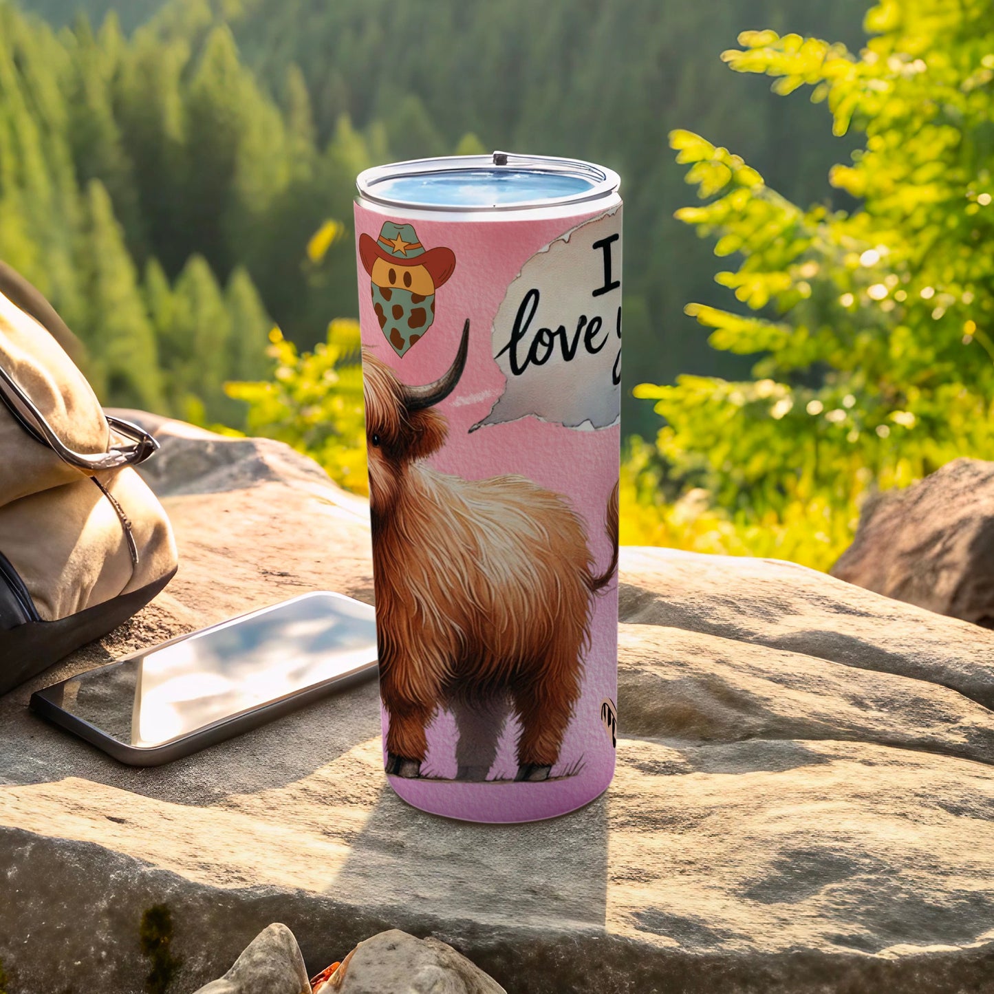Cute Highland Cow I Love You Tumbler for Outdoor Lovers