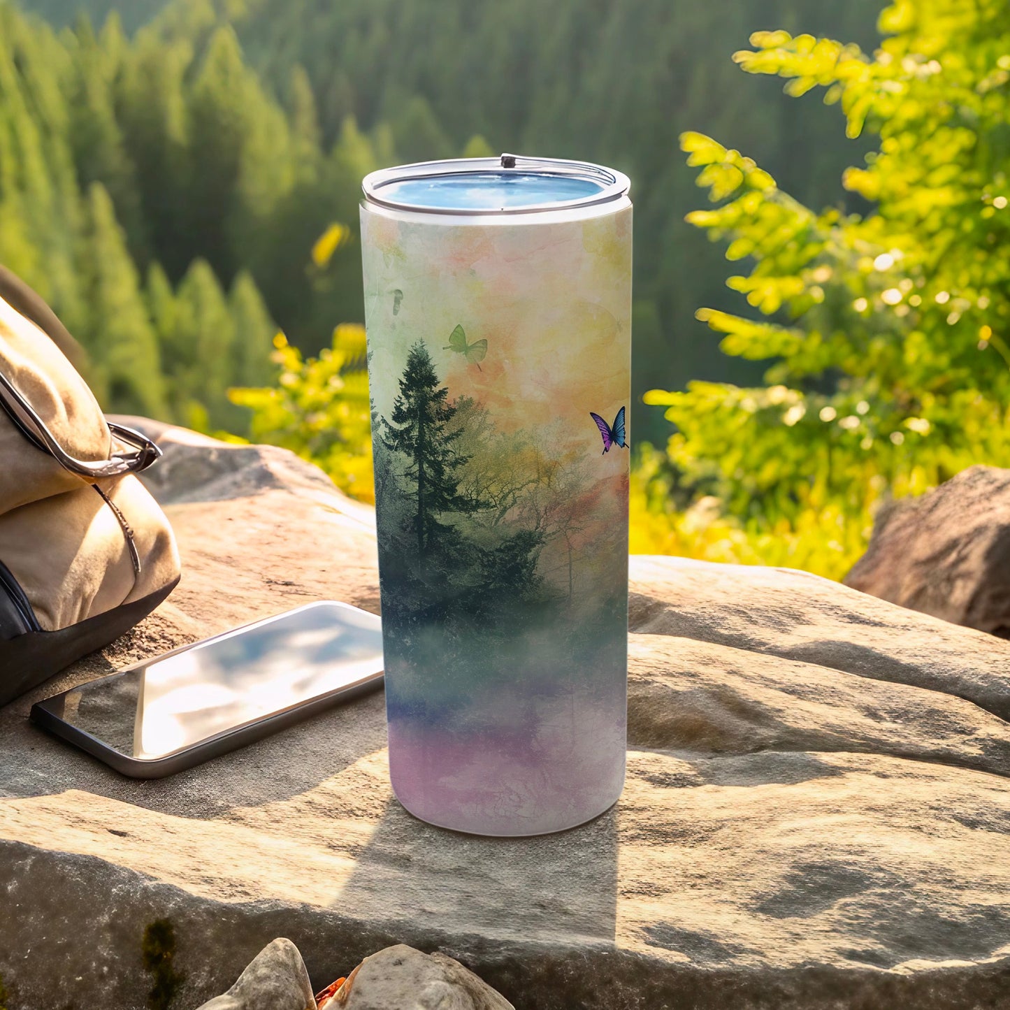Forestry Mountain Butterfly Landscape product type
Tumbler, Travel Mug, Insulated Cup, Drinkware, Forest Design, Mountain Scene, Butterfly Art, Nature Inspired, Landscape Print, Outdoor Theme, Wilderness Gear, Gradient Color, Watercolor Style, Vibrant Print, Scenic View, Camping Essential, Hiking Companion, Unique Gift, Aesthetic Tumbler, Evergreen Trees