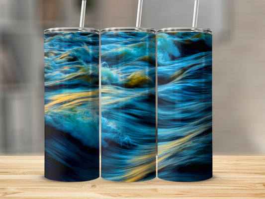 Blue River Fast Flowing Abstract Water River Tumblers