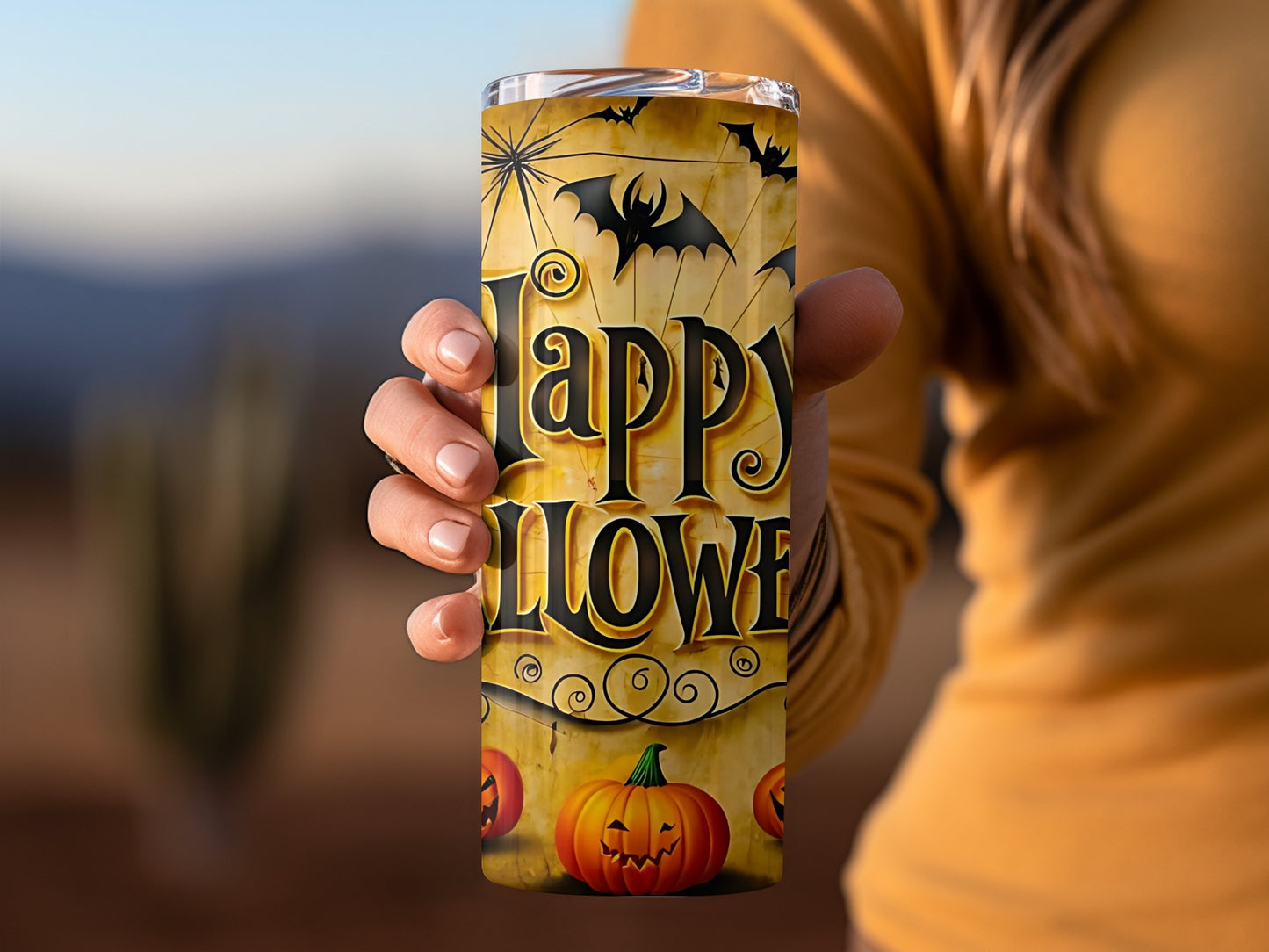 Happy Halloween Theme Insulated Tumbler Cup