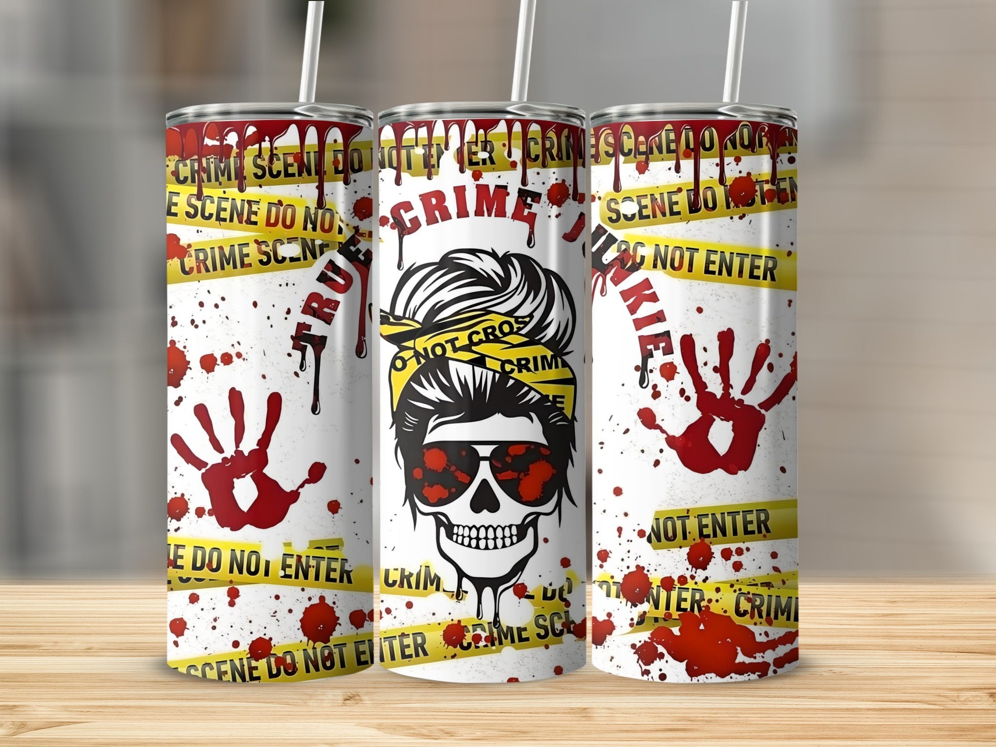 True Crime Junkie Do Not Enter Crime Scene Tumbler
