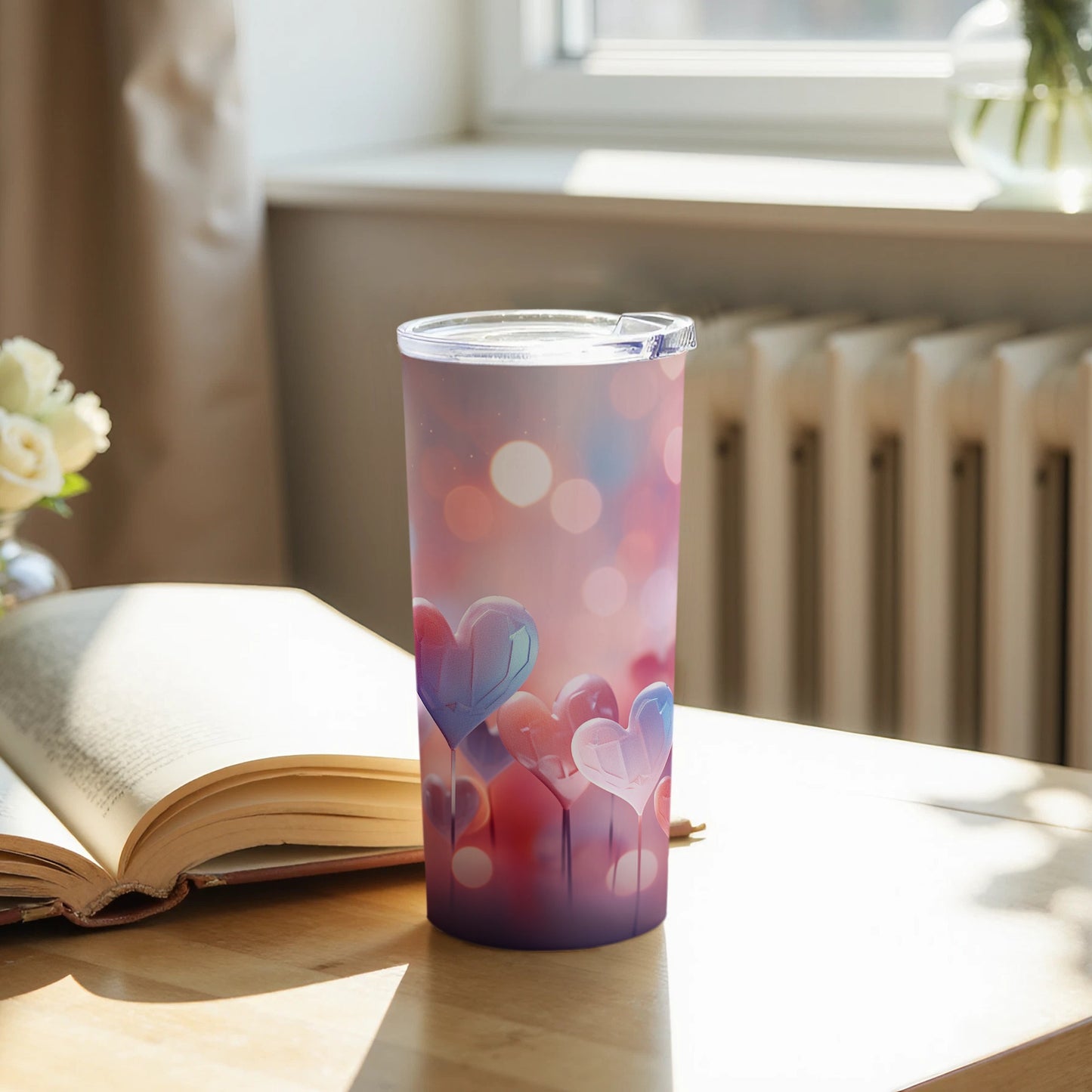 Dreamy Pink Hearts Insulated Tumbler for Daily Use