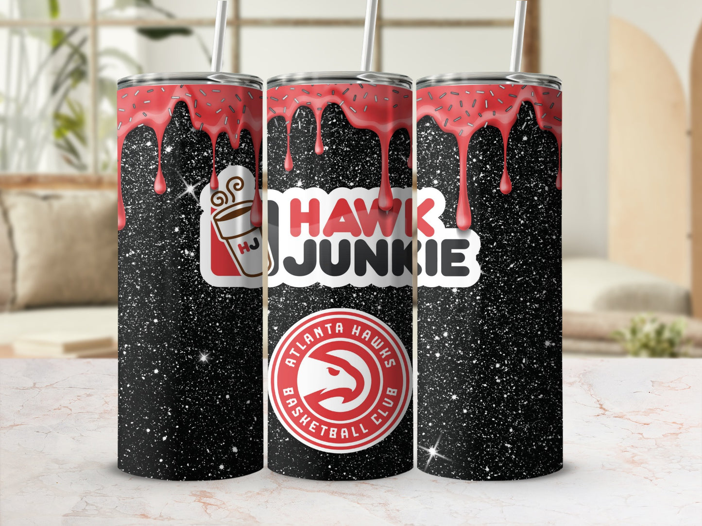 Hawk Junkie Atlanta Hawks Basketball Tumbler Cup