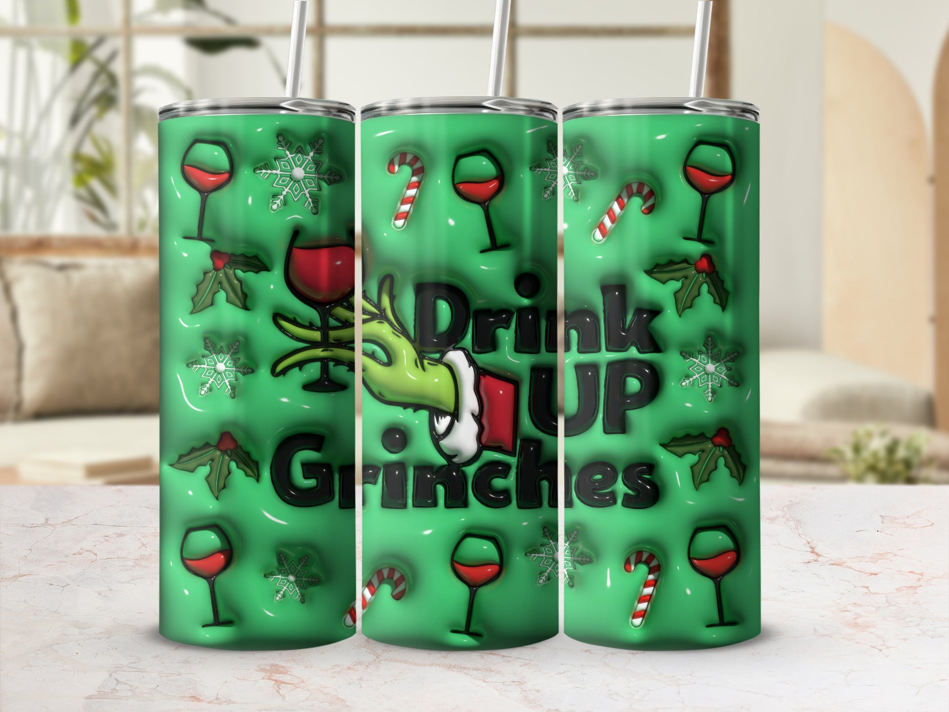 Drink Up Grinches Festive Holiday Drink Tumblers