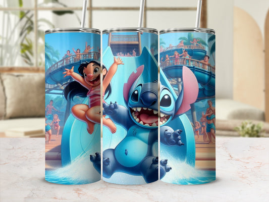 Colorful Cartoon Character Waterpark Design Tumbler