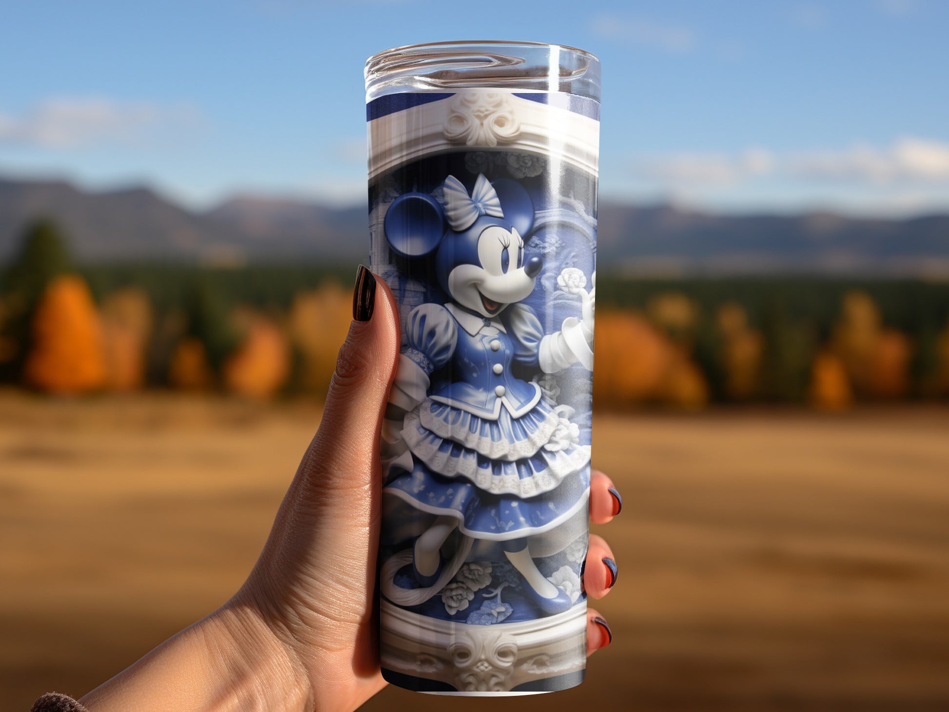 Disney Minnie Mouse blue white tumbler cup product