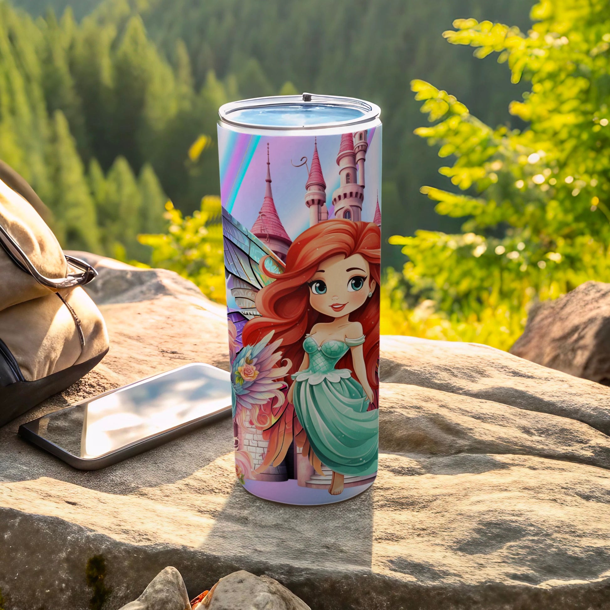 Enchanting Princess Castle Themed Tumbler with Lid