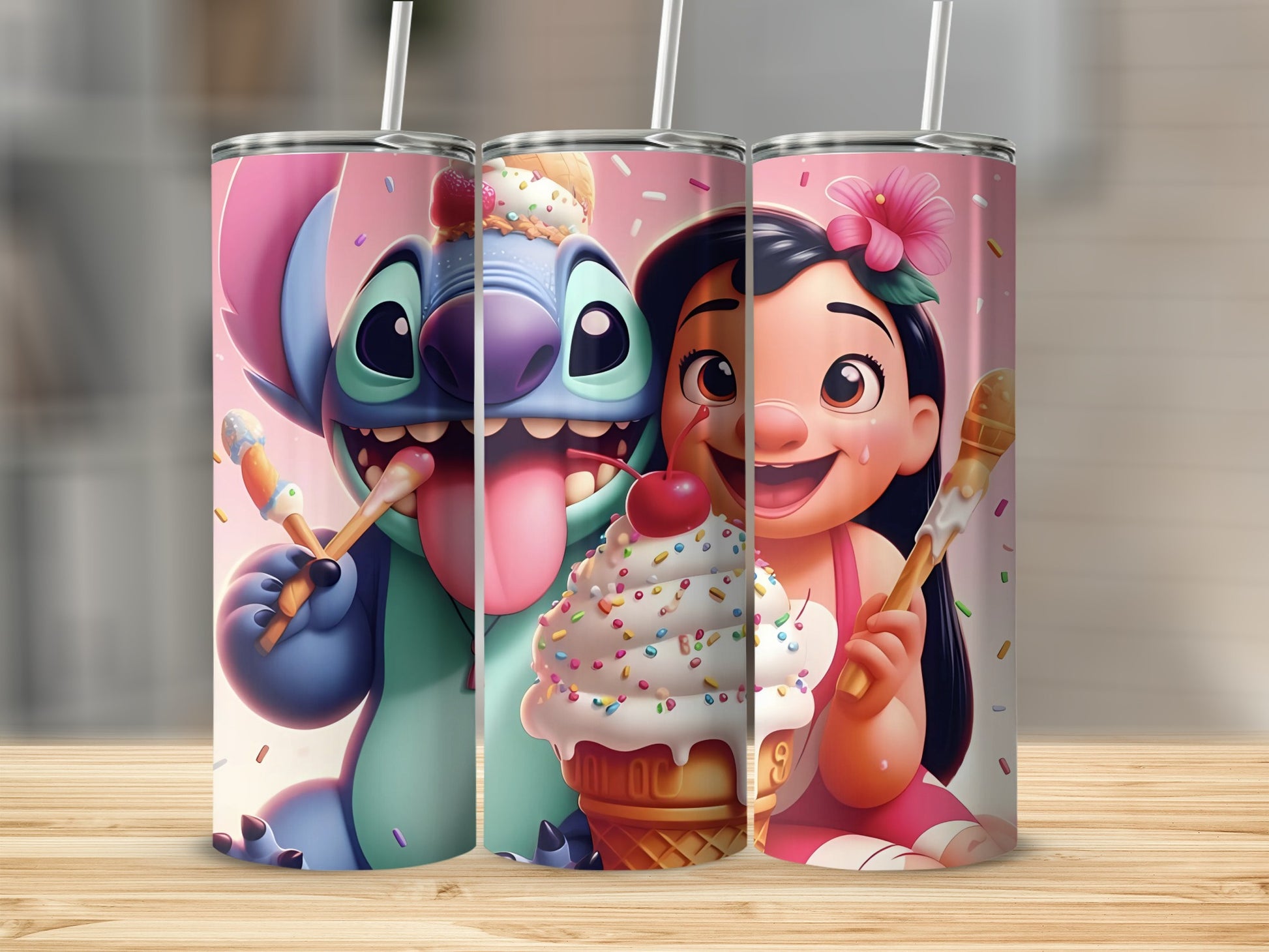 Cute Ice Cream Characters Tumbler Cup Fun Design