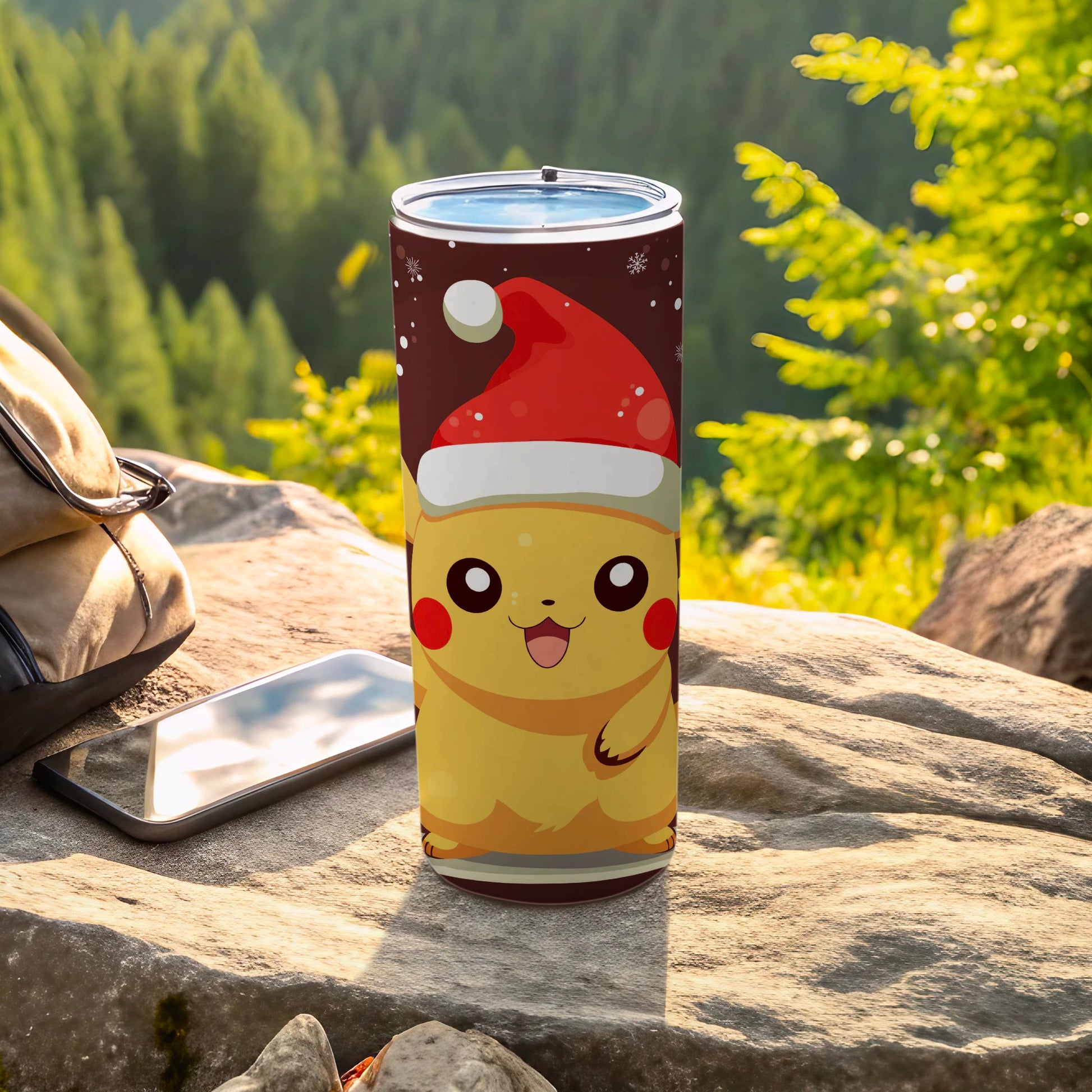 Cute Pikachu with Santa Hat Design Tumbler Cup