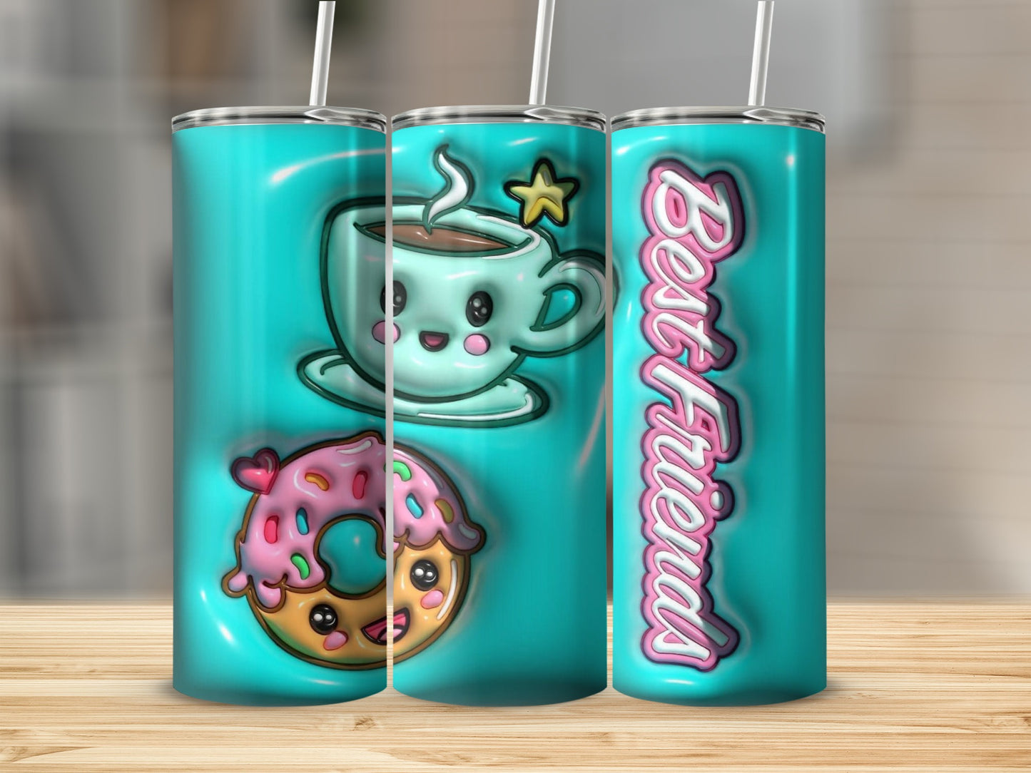 Cute Best Friends Coffee and Donut Tumbler product