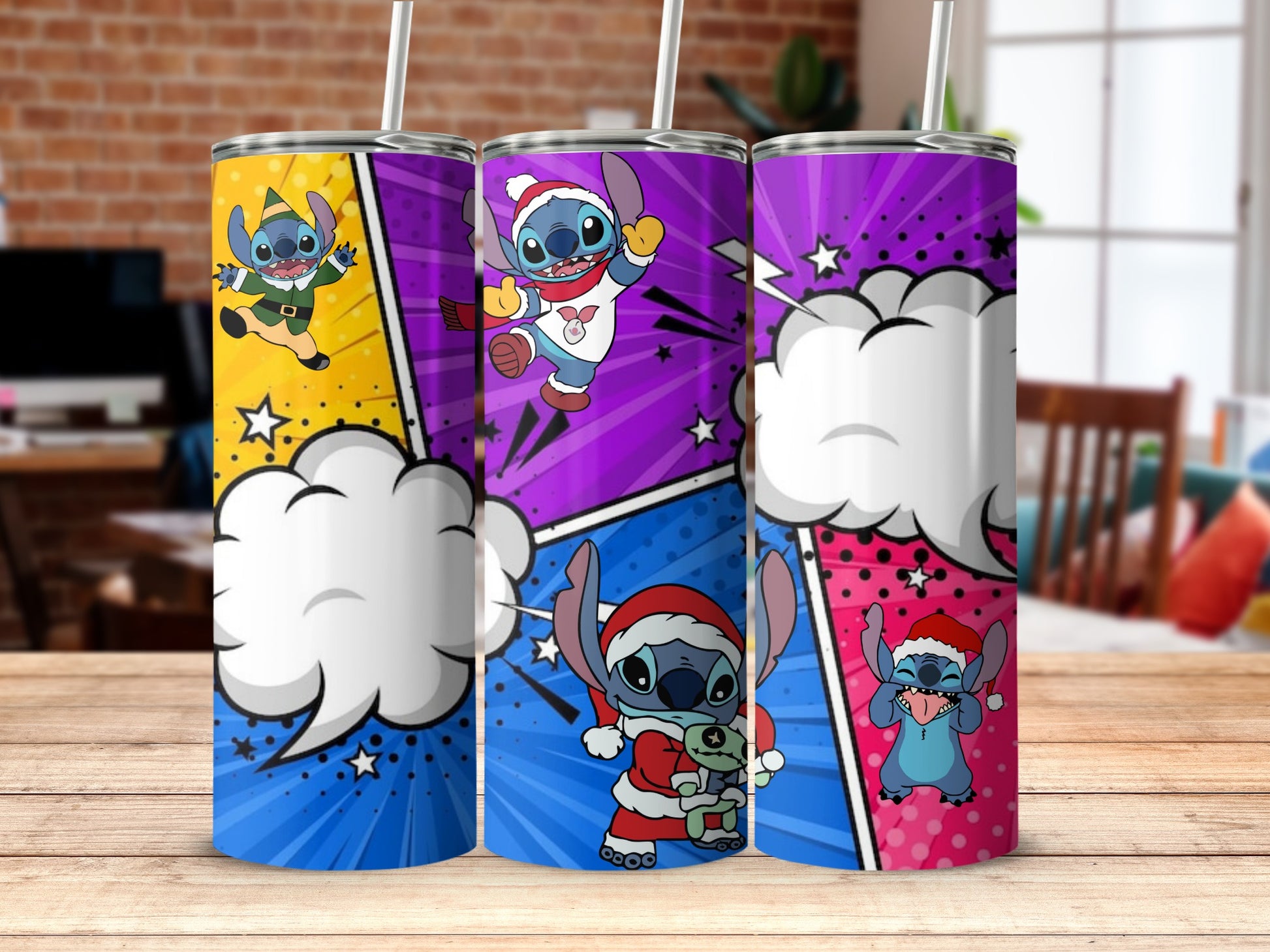 Colorful Cartoon Character Themed Tumblers