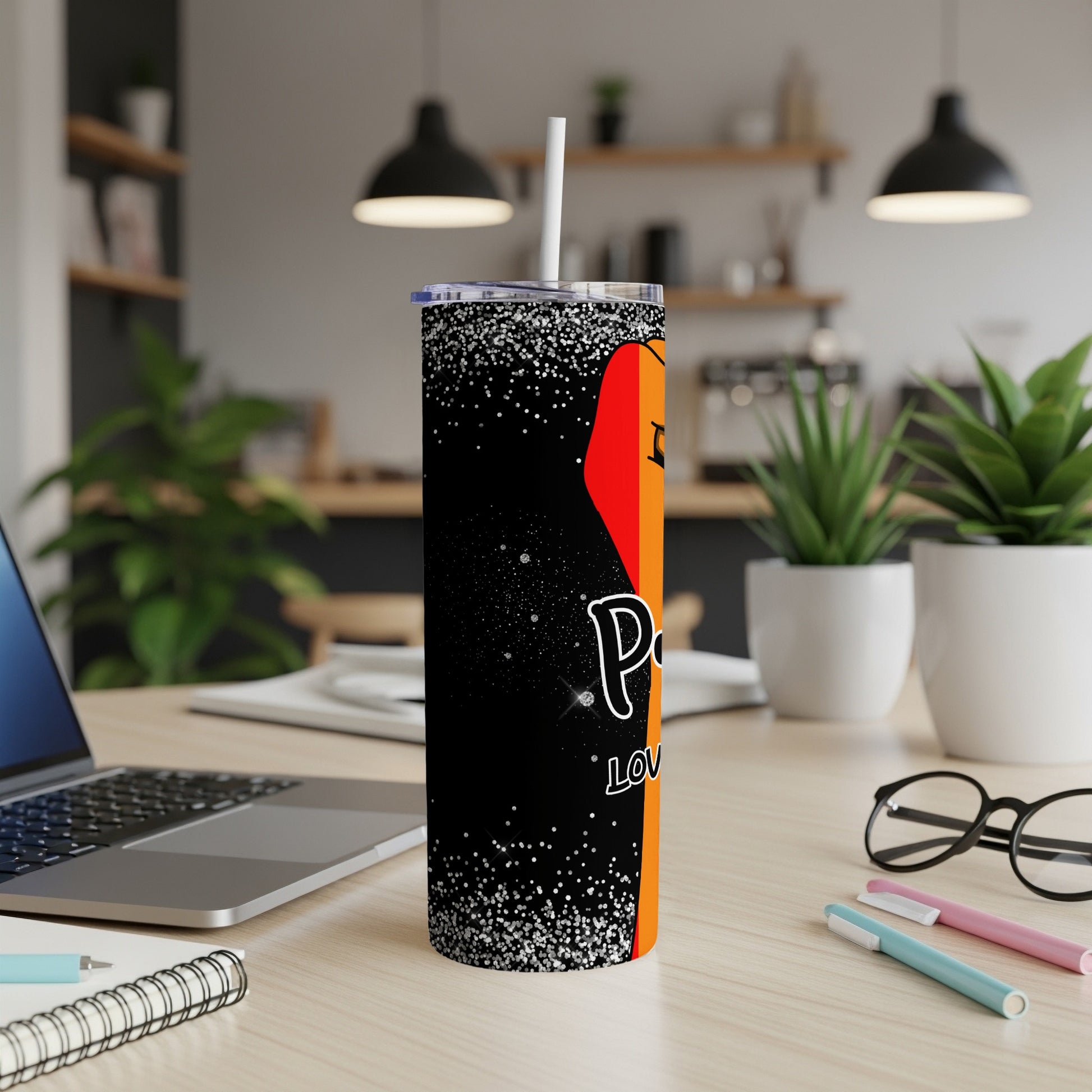 Tall tumbler with Paw print design and text "Paws for a Cause".