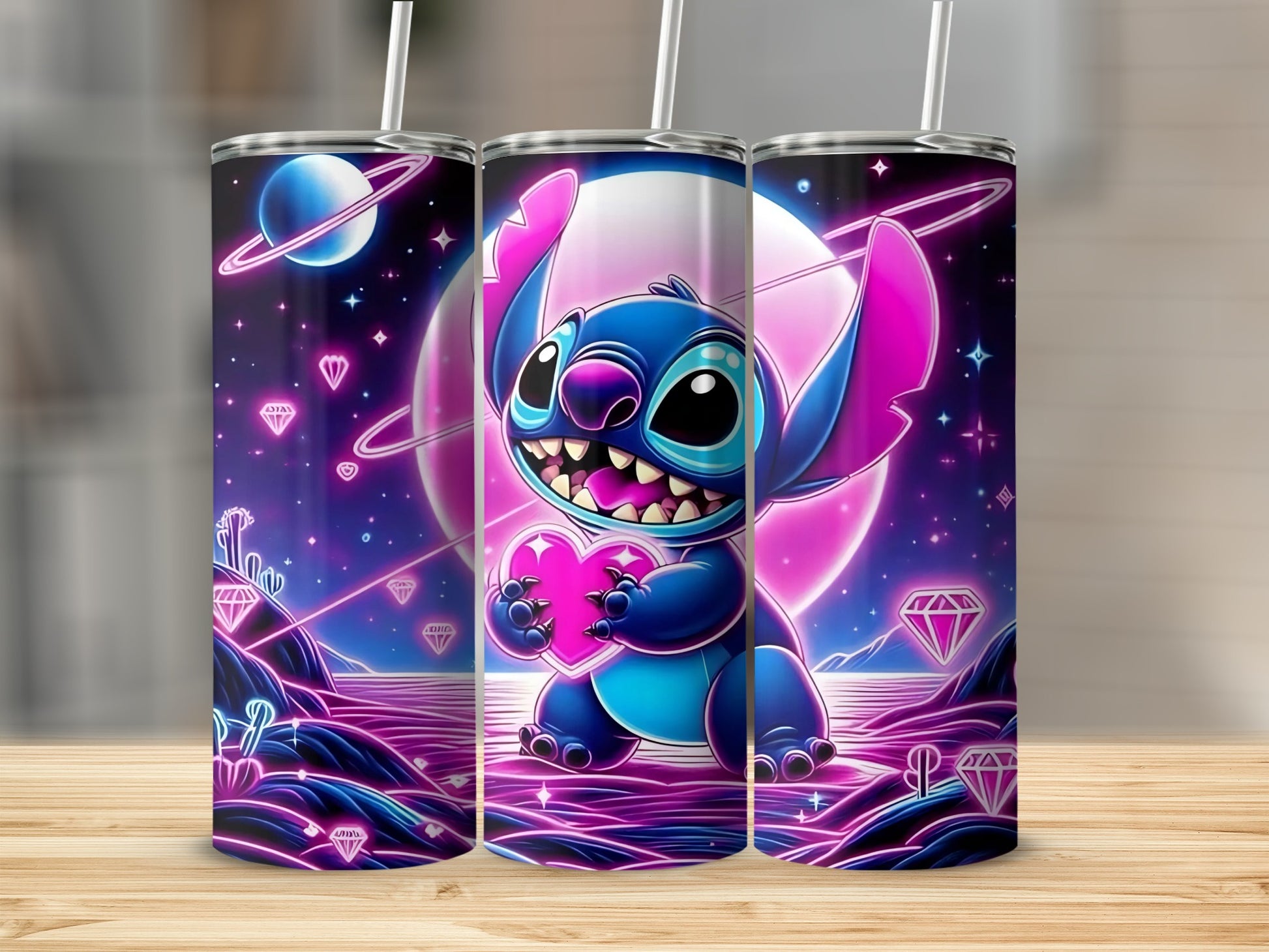 Cute Cartoon Alien Holding Heart Tumbler
