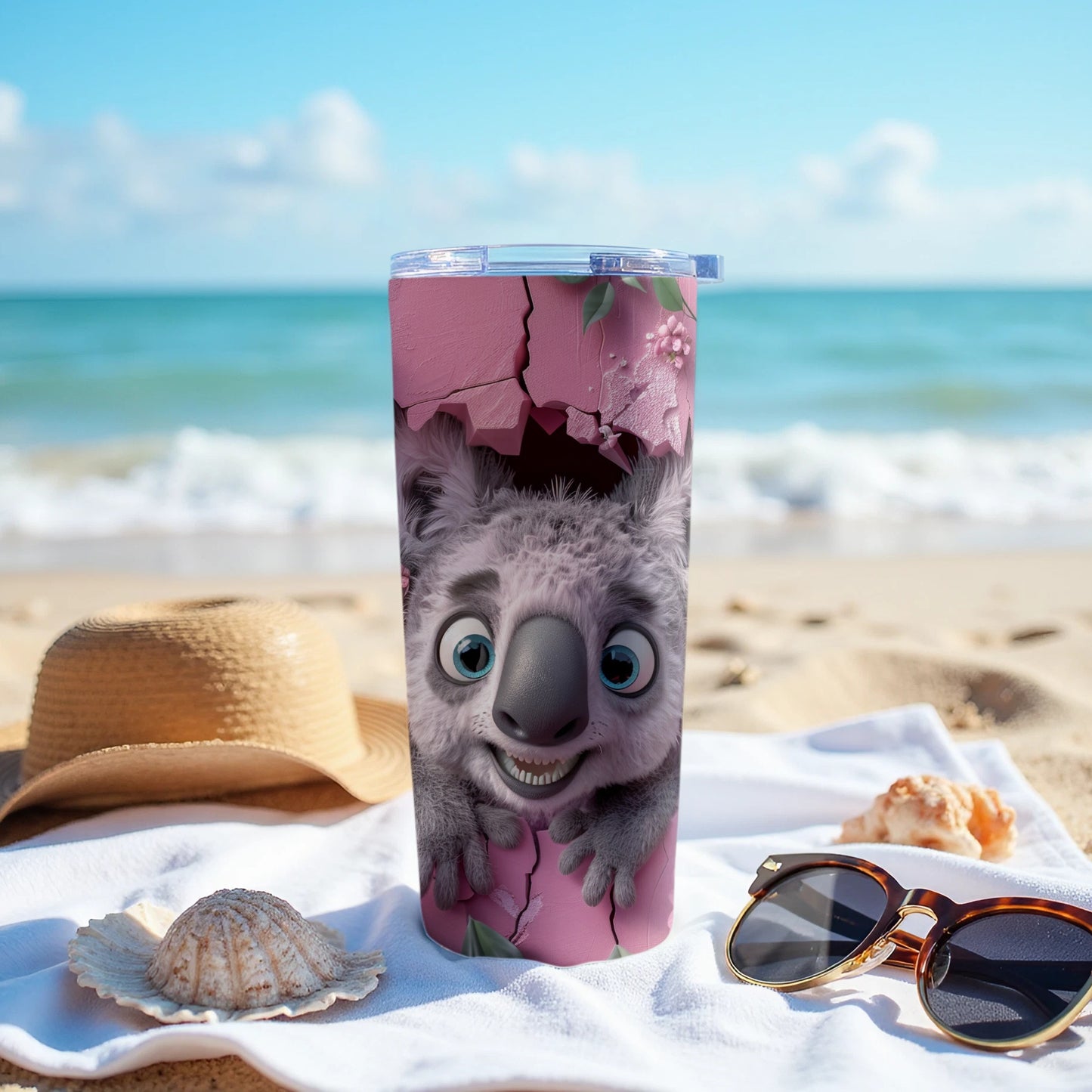 Cartoon Koala Cracked Pink Design Tumbler product type
Koala
Cartoon
Animal
Cute
Pink
Tumbler
Cup
Drinkware
Cracked design
Koala bear
Smiling koala
Beach theme
Travel tumbler
Insulated cup
Gift idea
Adorable
Wildlife
Unique design
Koala art
Character design