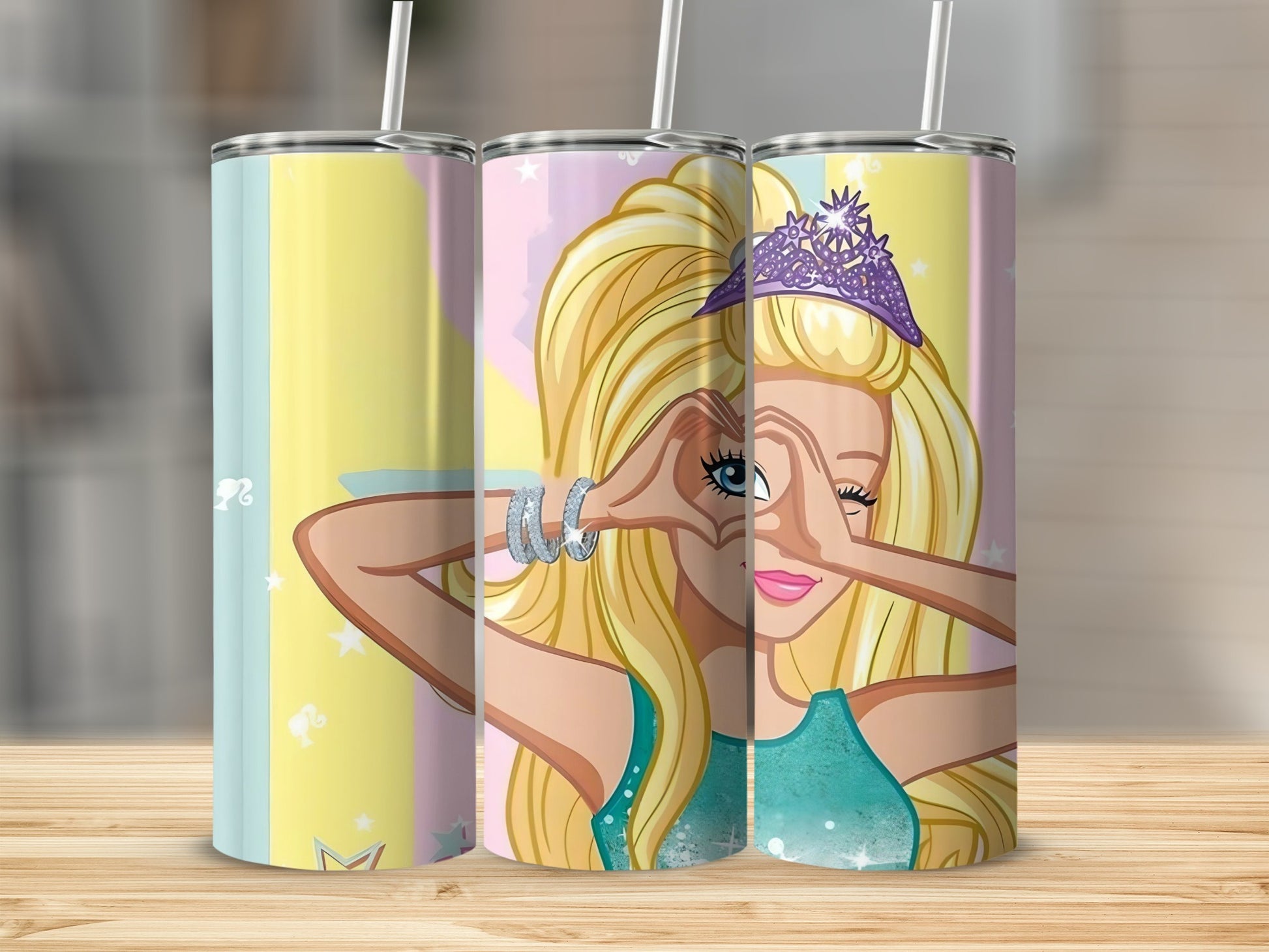 Trendy Cartoon Princess Graphic Tall Tumbler