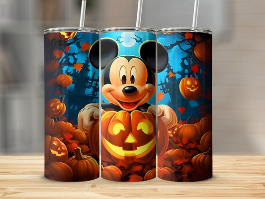 Halloween Mickey Mouse Pumpkin Design Tumbler Cup