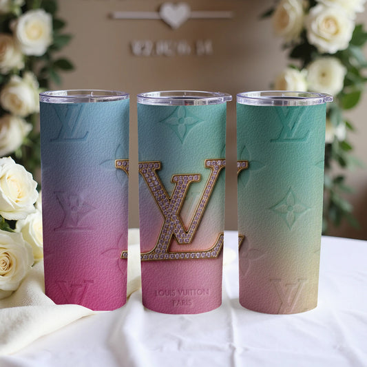 Gradient Pastel Louis Vuitton Inspired Insulated Tumbler