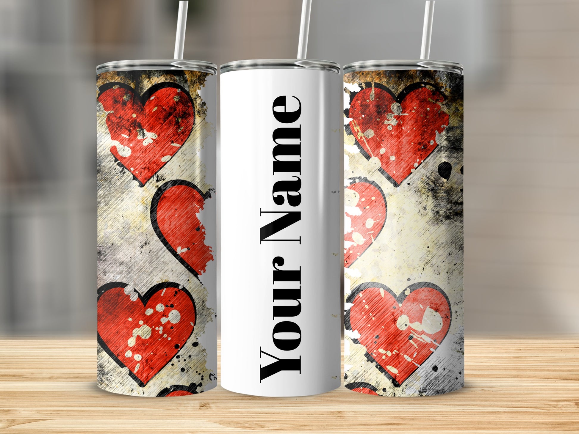 Personalized Heart Design Tumbler Custom With Your Name