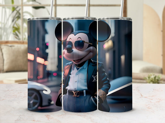 Cool Mickey Mouse Styled Tumbler with Sunglasses Design