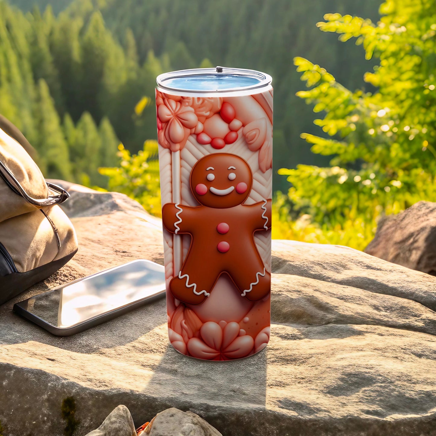 Gingerbread Man Design Tumbler Perfect for Travel