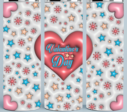Pink Heart Happy Valentine's Day 3D Tumbler