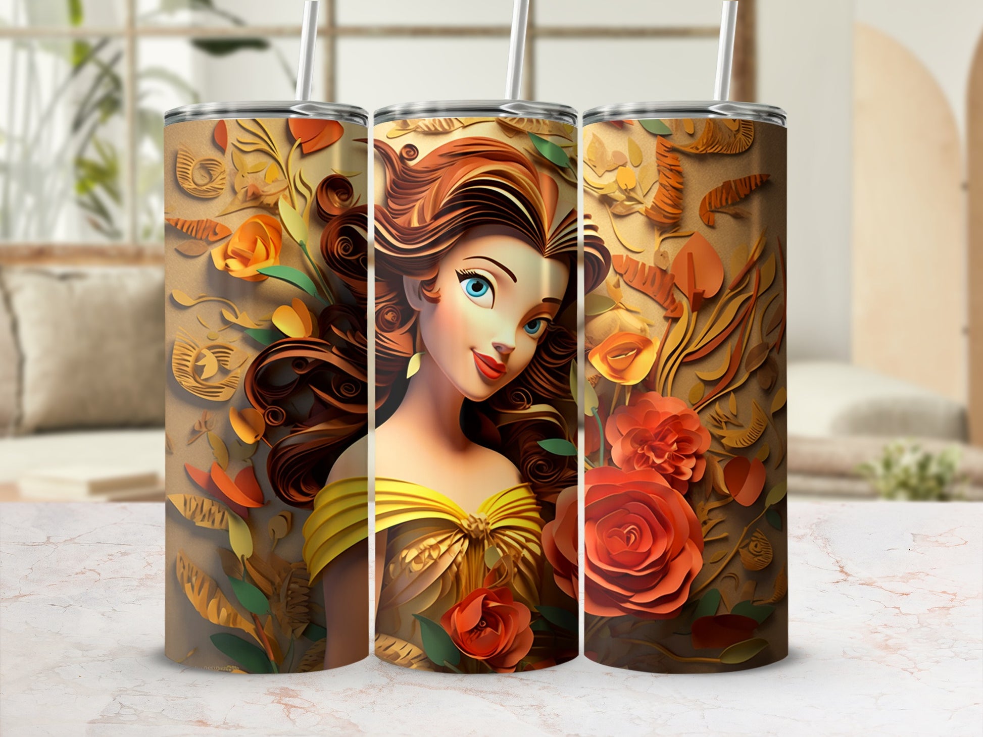 Beautiful Woman With Roses Pattern Product