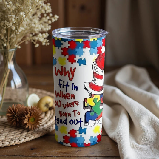 Born To Stand Out Puzzle Design Tumbler