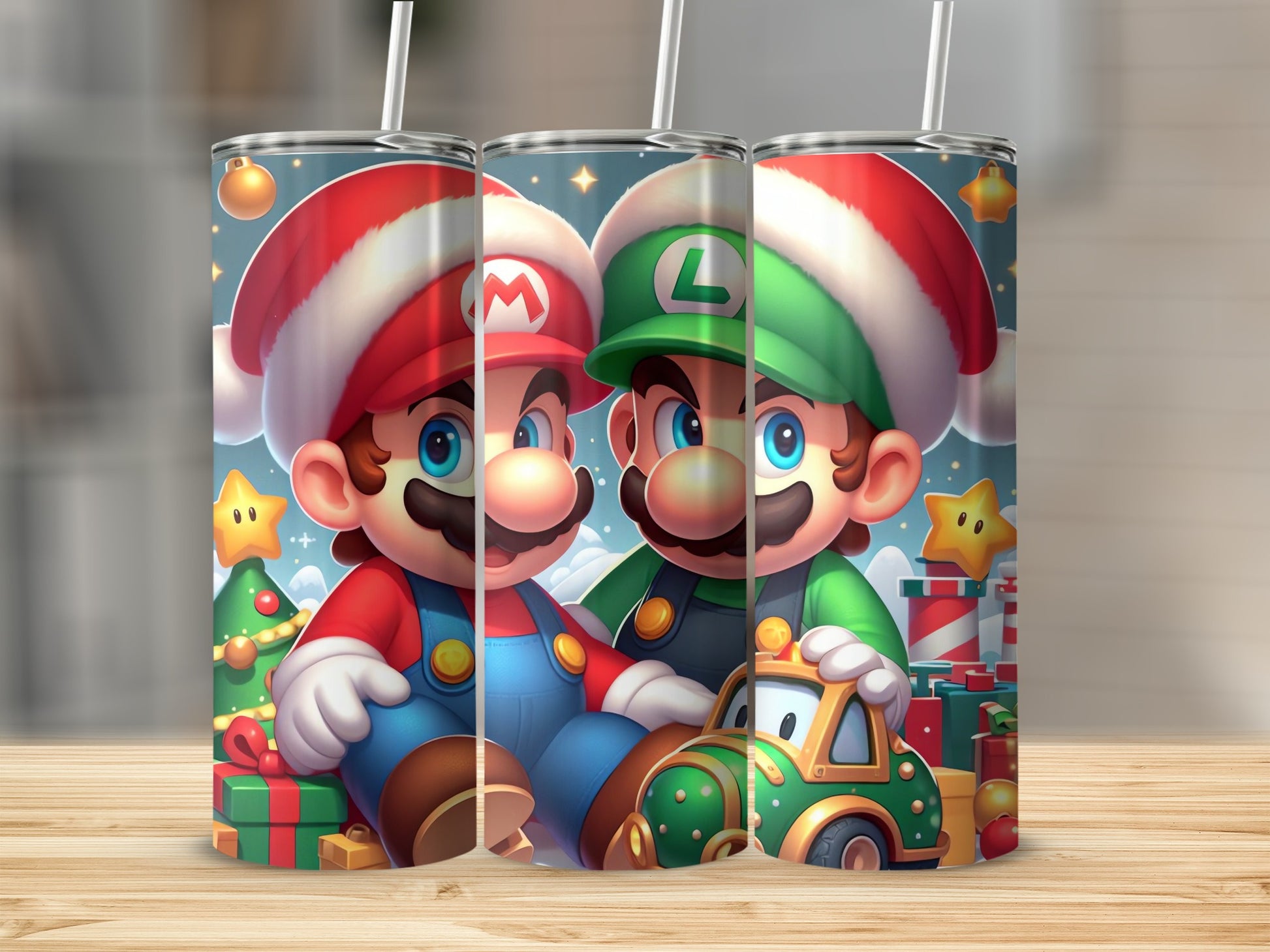 Festive Mario and Luigi Christmas Tumbler Merchandise