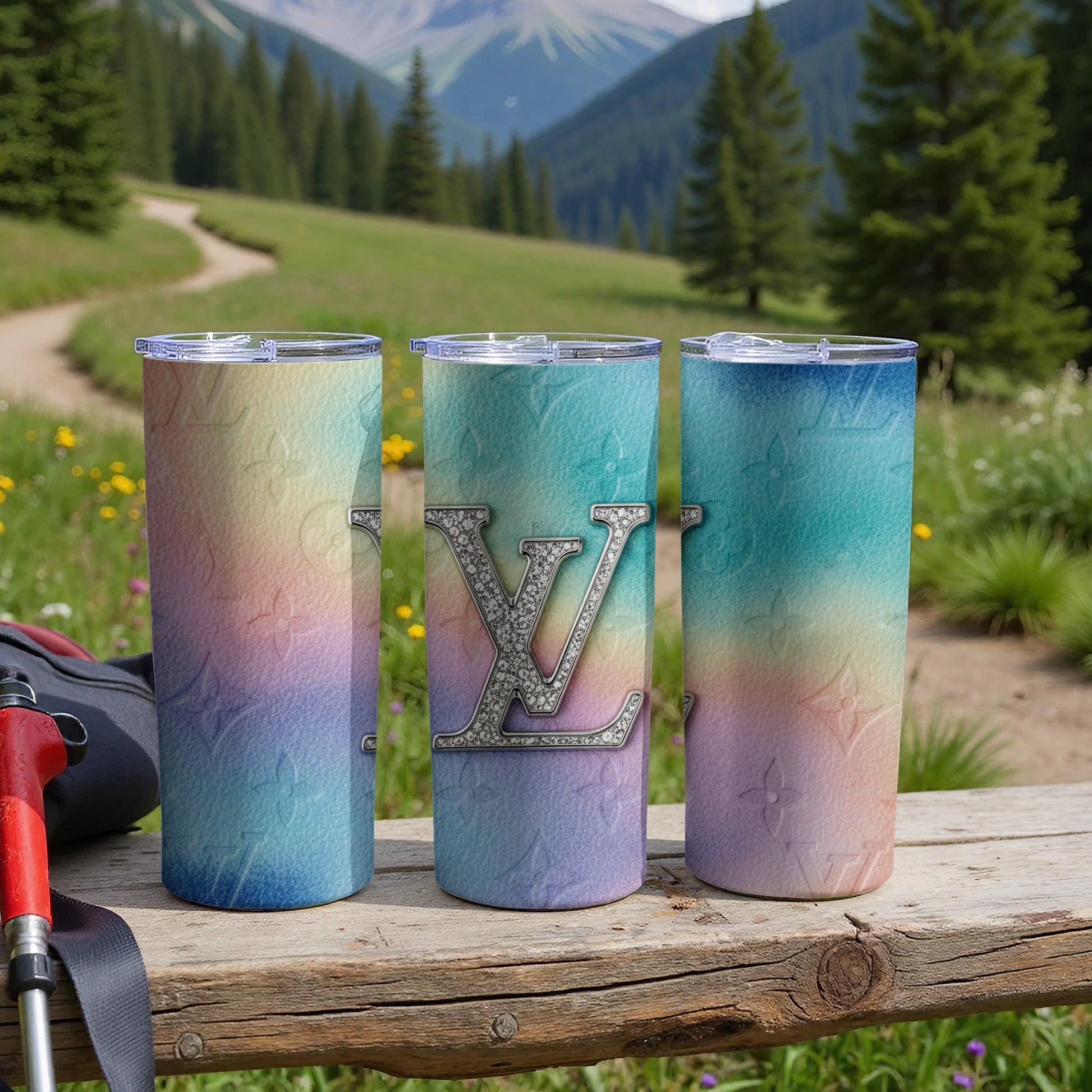 Gradient Colorful LV Design 20oz Tumbler Cups Collection