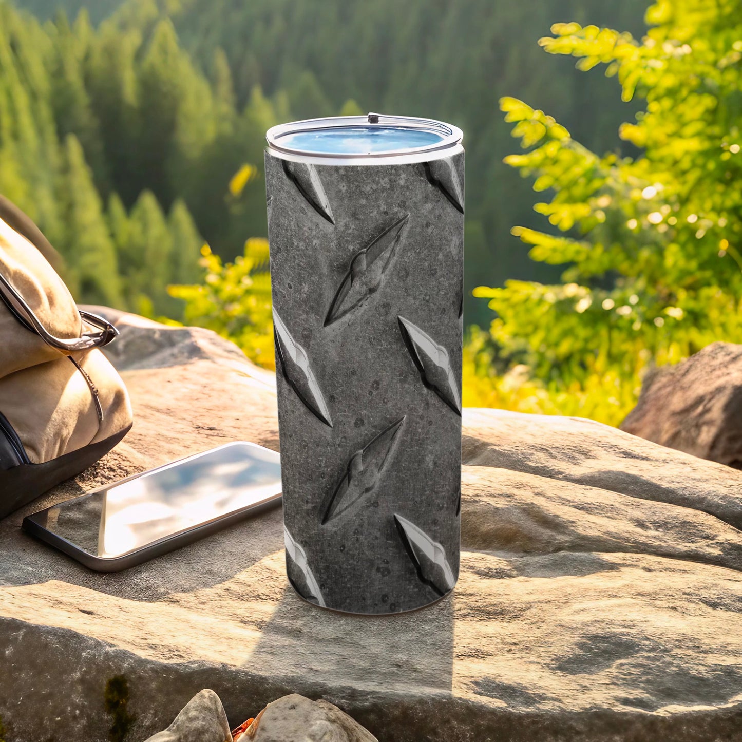 Diamond Plate Design Gray Drink Tumbler product type