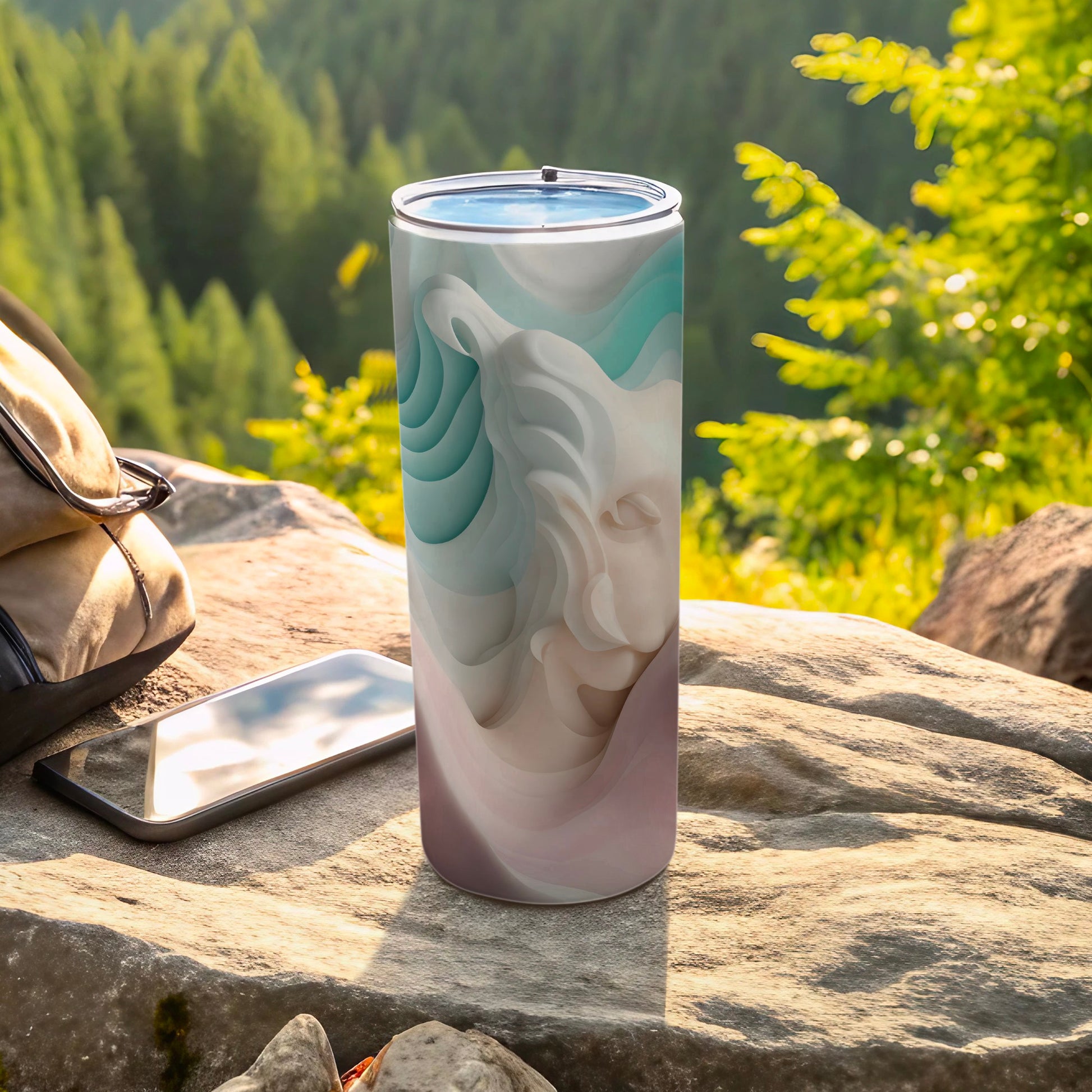 Serene Abstract Sculptural Face Tumbler Artistic Drinkware product type