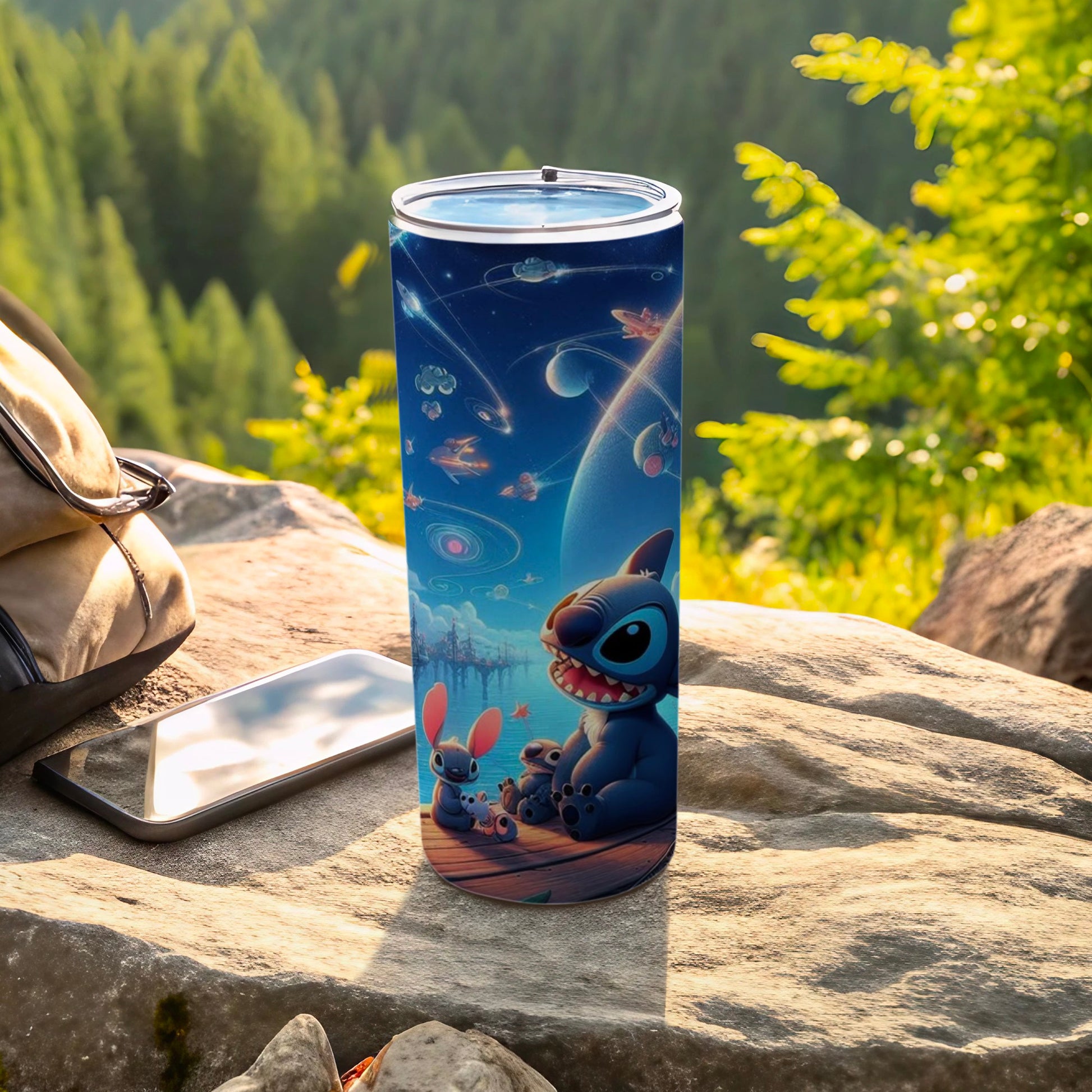 Blue Alien Characters Space Adventure Tumbler