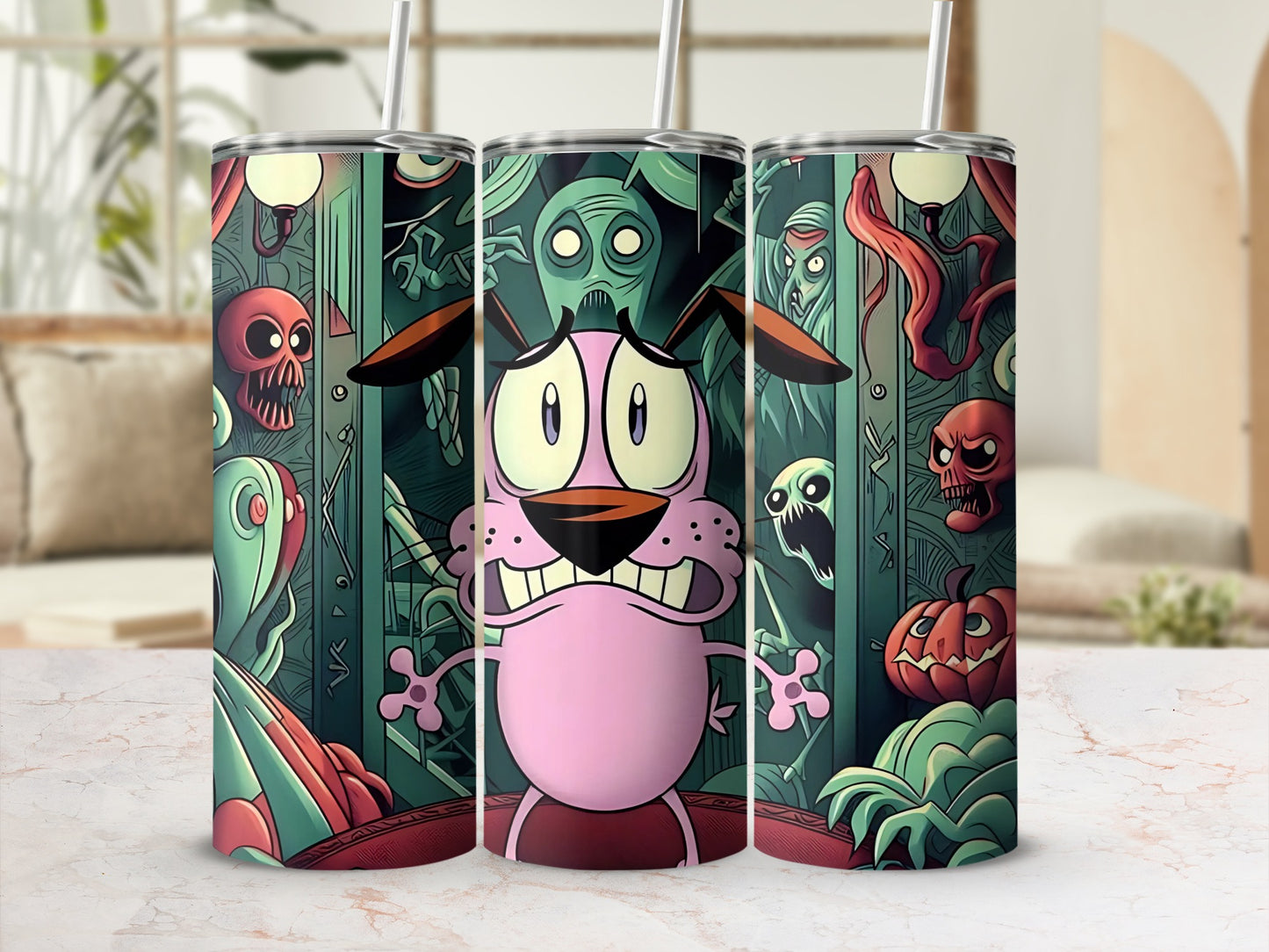 Courage the Cowardly Dog Halloween Tumbler