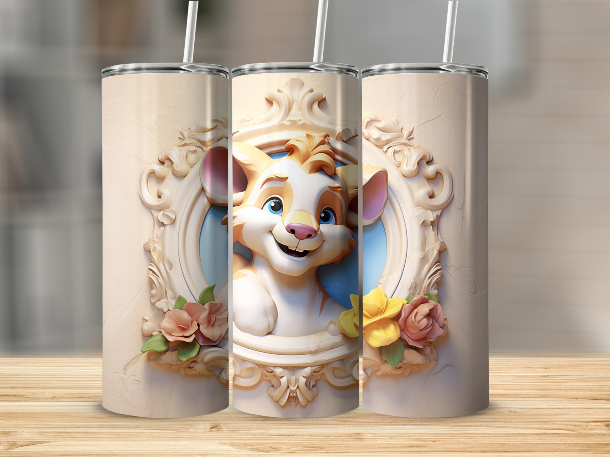 Cute Cartoon Animal Design Decorative Tumbler
