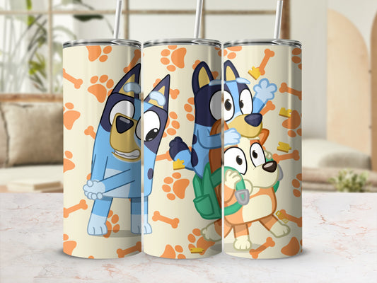 Cute Cartoon Dogs Pattern Stainless Steel Tumbler