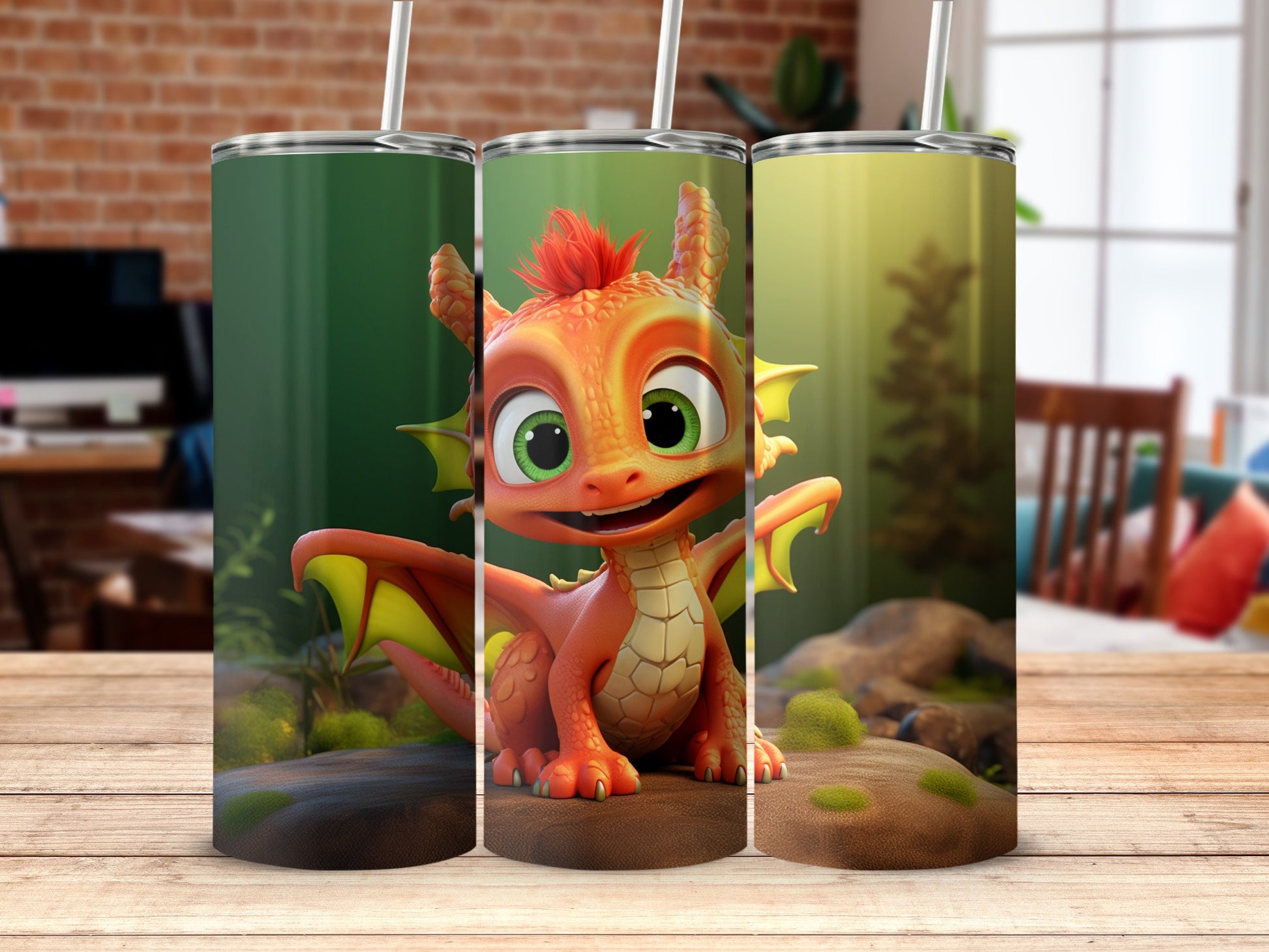 Cute Cartoon Dragon Design Tumbler
