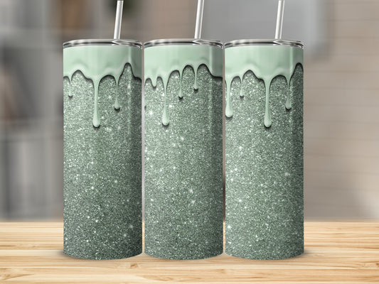 Glittery Drip Tumbler Artisan Made Sparkling Drinkware