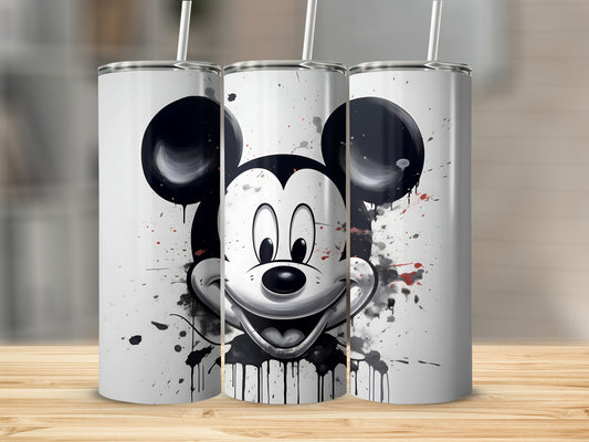 Mickey Mouse Splatter Art Stainless Steel Tumbler