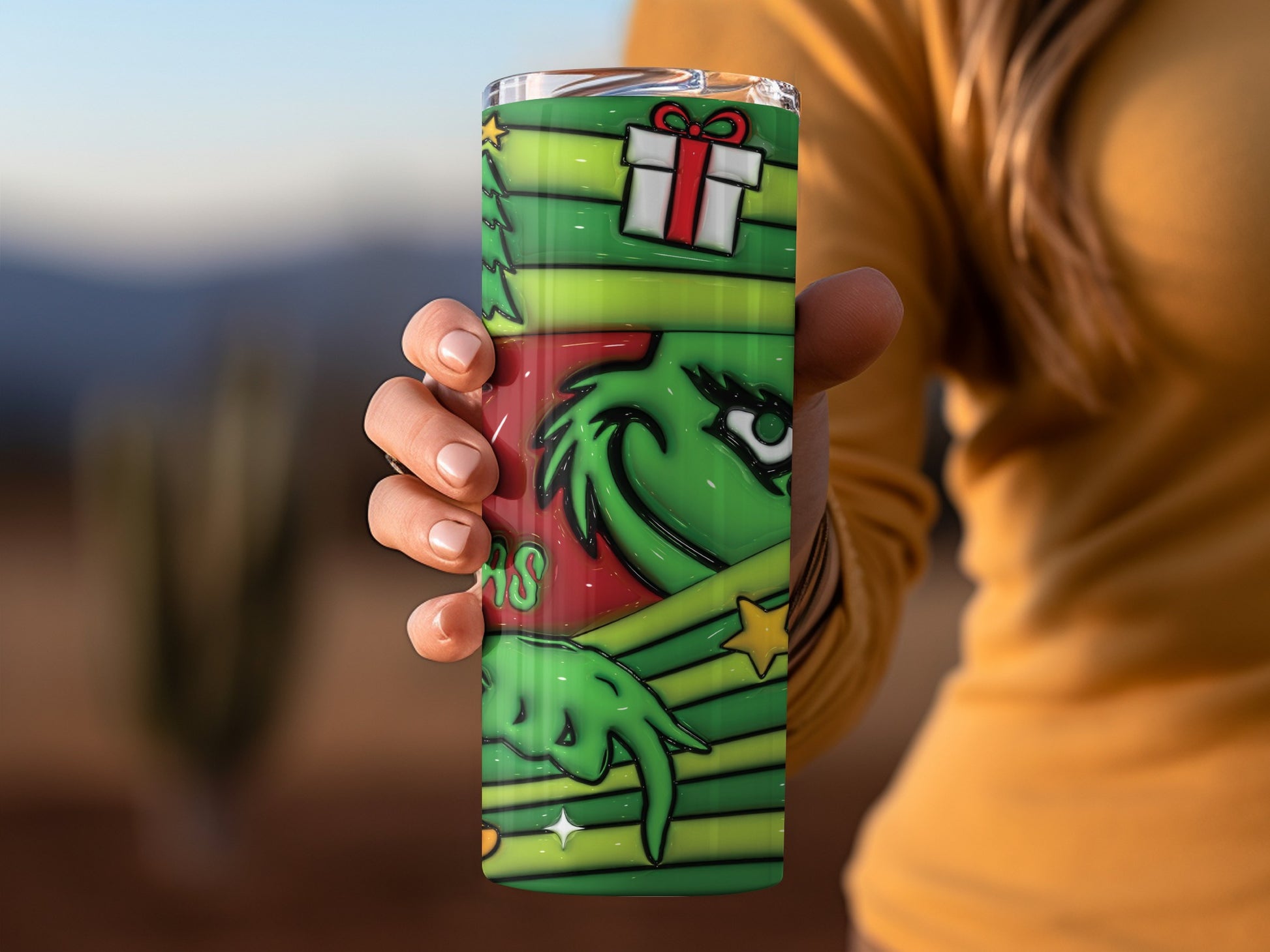 Festive Grinch Christmas Drink Tumbler Perfect Gift for Holiday