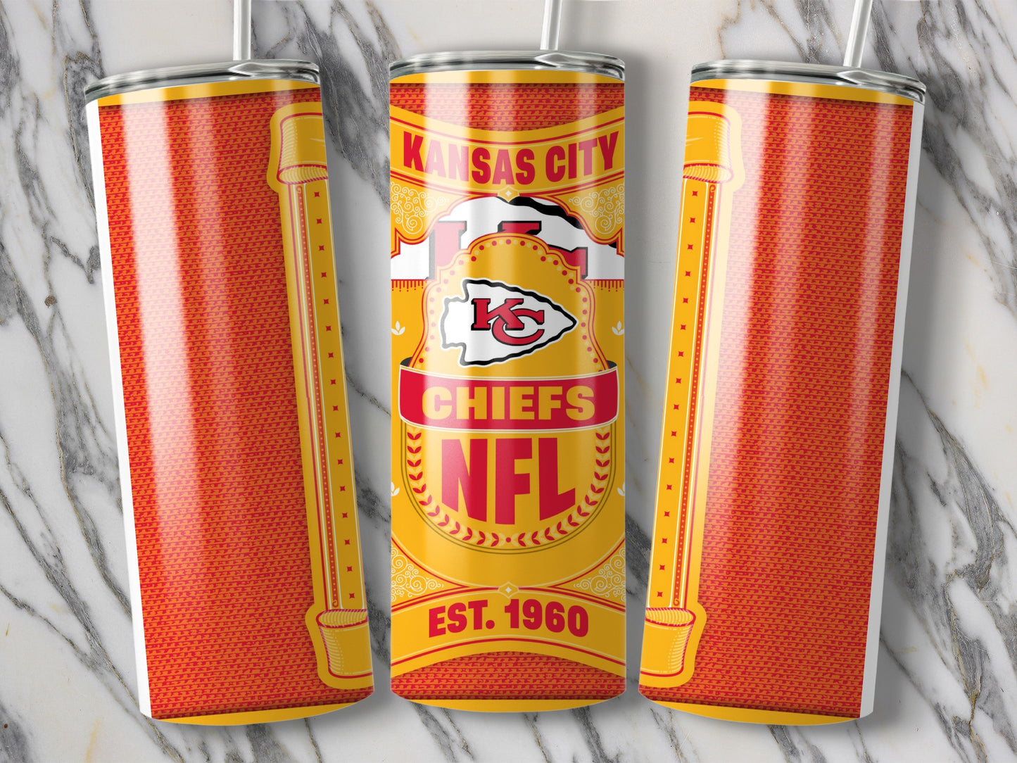 Kansas City Chiefs NFL Team Established 1960 Design Tumbler