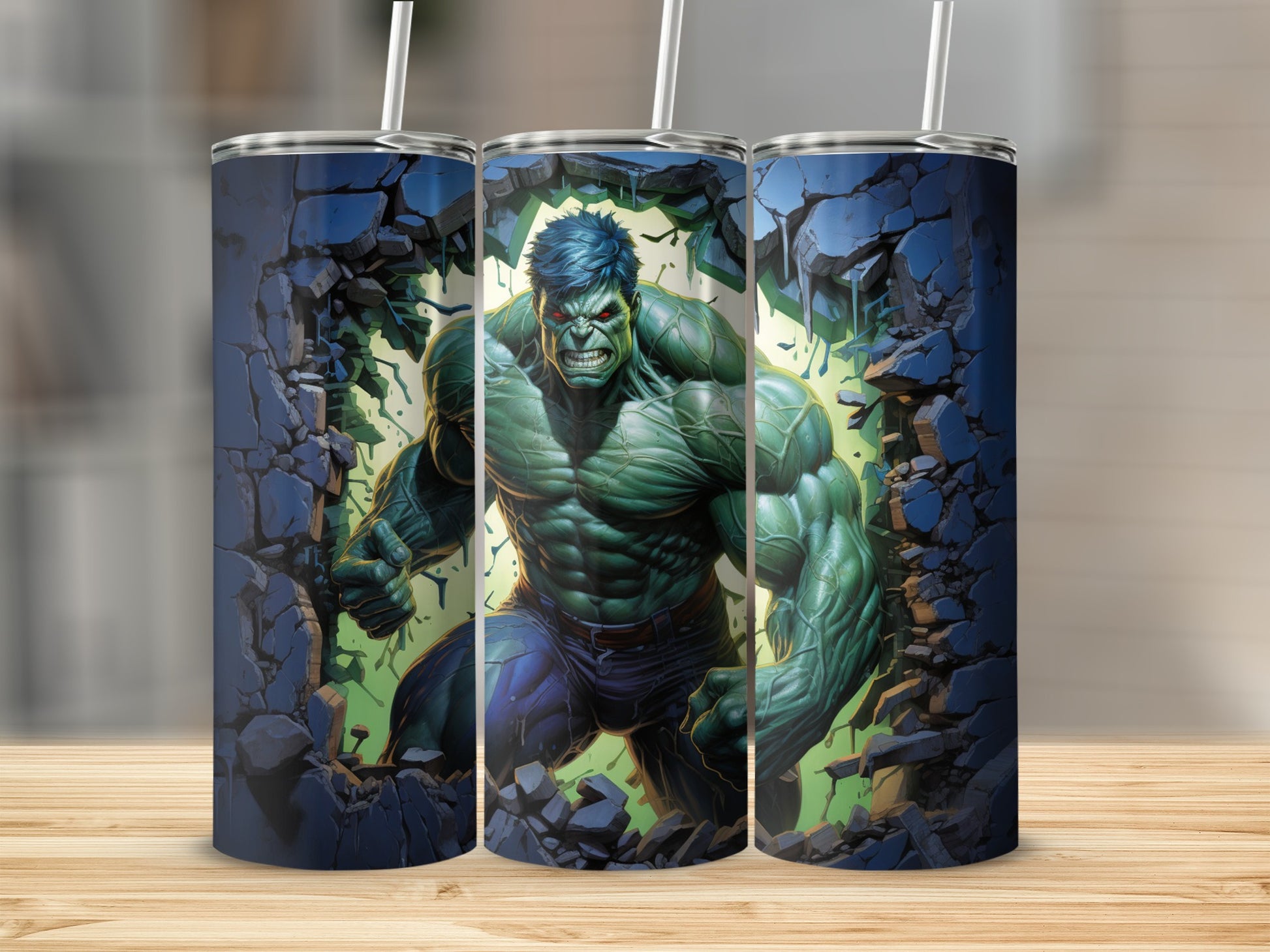 Hulk Smash Tumbler with Reusable Straw Tumbler