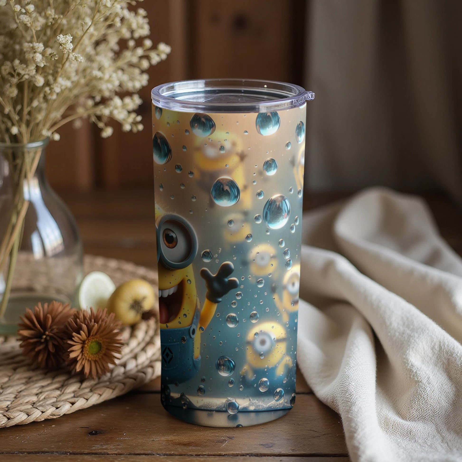 Animated Minions Water Droplet Effect Tumbler