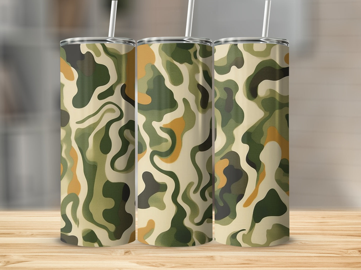 Camouflage Patterned Stainless Steel Tumbler Flask
