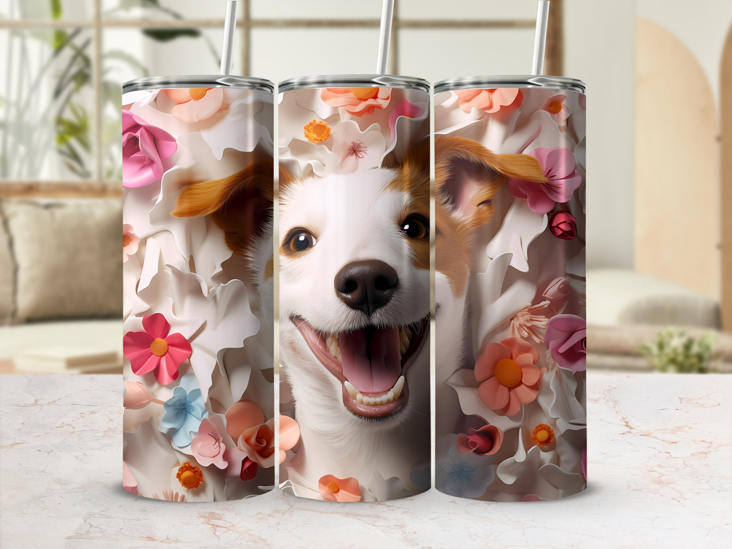 Happy Dog Floral Design Tumbler Beverage Holder product type
dog
puppy
happy dog
floral
flowers
pet lover
animal print
cute dog
tumbler
insulated cup
drinkware
gift for her
dog mom gift
dog dad gift
smiling dog
paper flowers
spring design
colorful flowers
corgi inspired
best friend dog