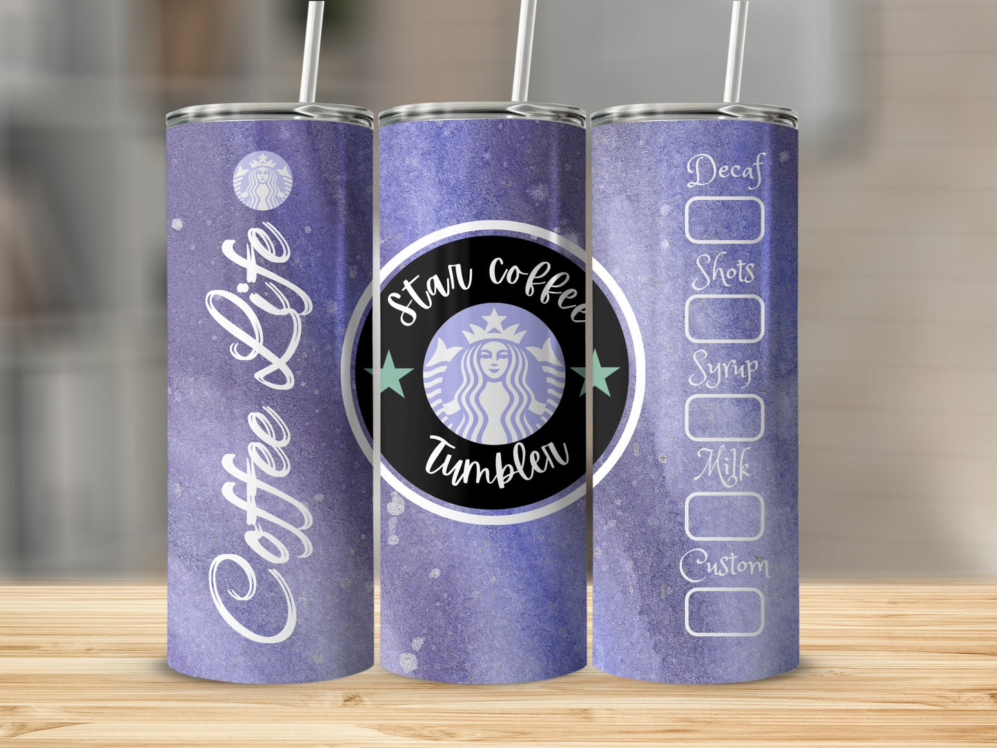 Coffee Life Star Coffee Tumbler with Checklist